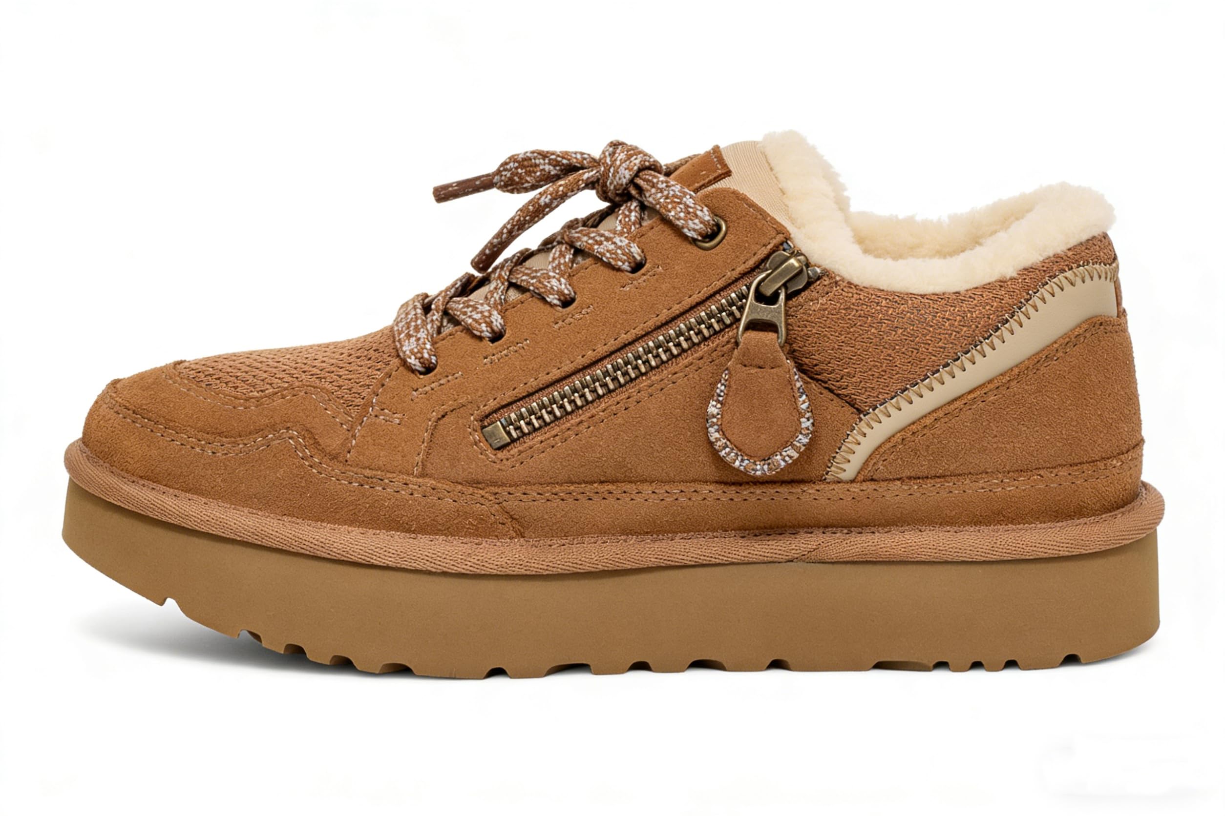 Furry Sneakers for Women Artificial Fleece Lined Winter Boots for Women Inspired Design Arch Support Thick Non-Slip Sole
