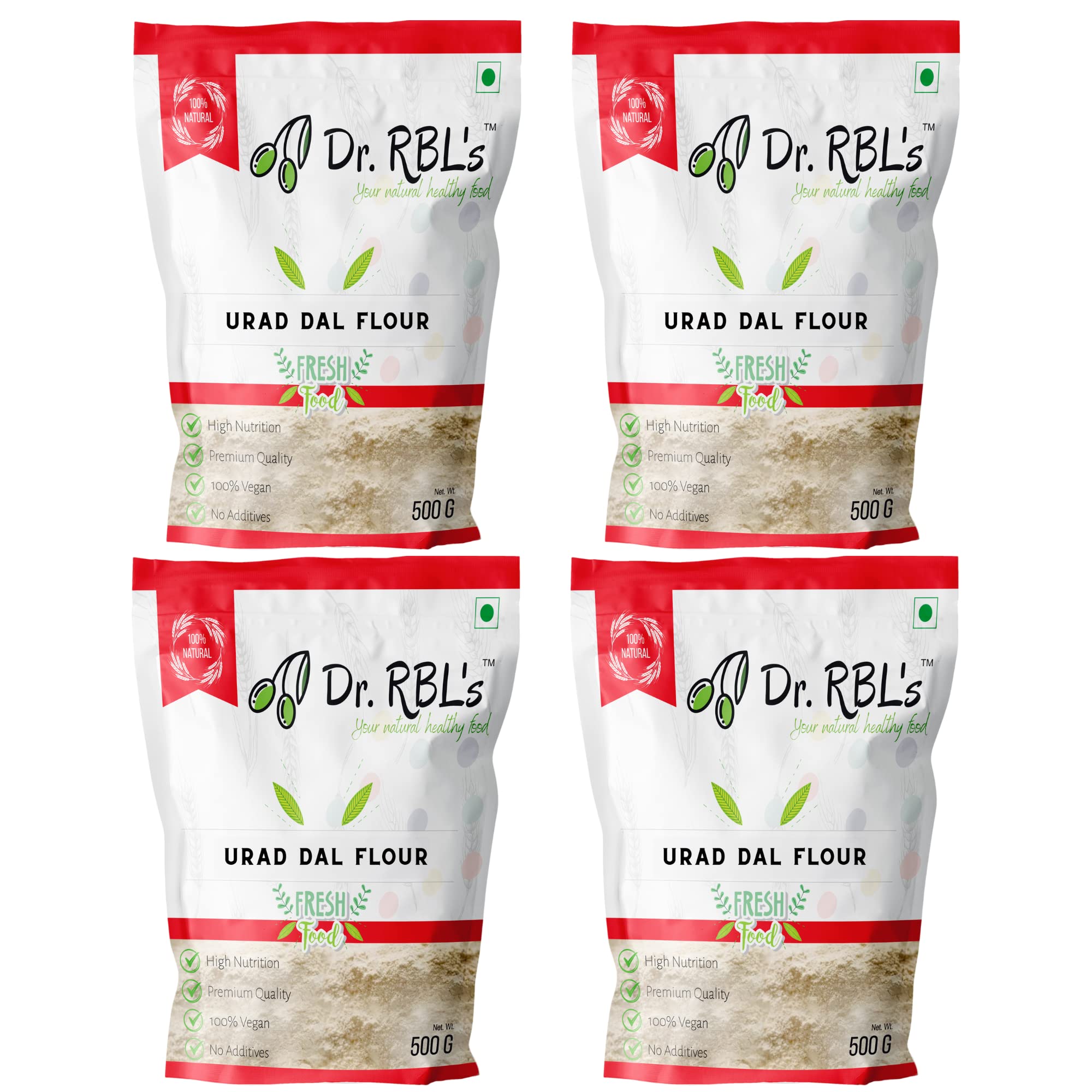 Dr. RBLs 100% Fresh and Natural Urad Dal Flour | Urad Dal Atta/Black Gram Flour| Nutritious and Healthy for Cooking and Baking | Pack of 4, 500g each (B0C3XSP1JY) Amazon Price History, Amazon Price Tracker