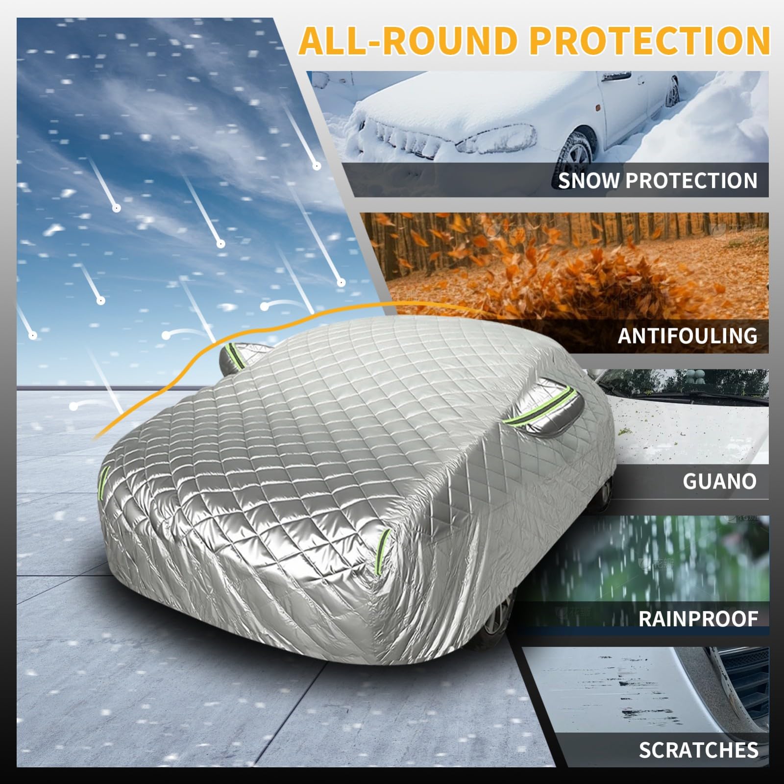 Funda Coche Exterior Antigranizo para Merced-Benz CLS(2008-2025),Cubre Coche Completa Antigranizo Protectora Granizo Engrosamiento,Prueba Viento Lluvia Nieve UV-Negro