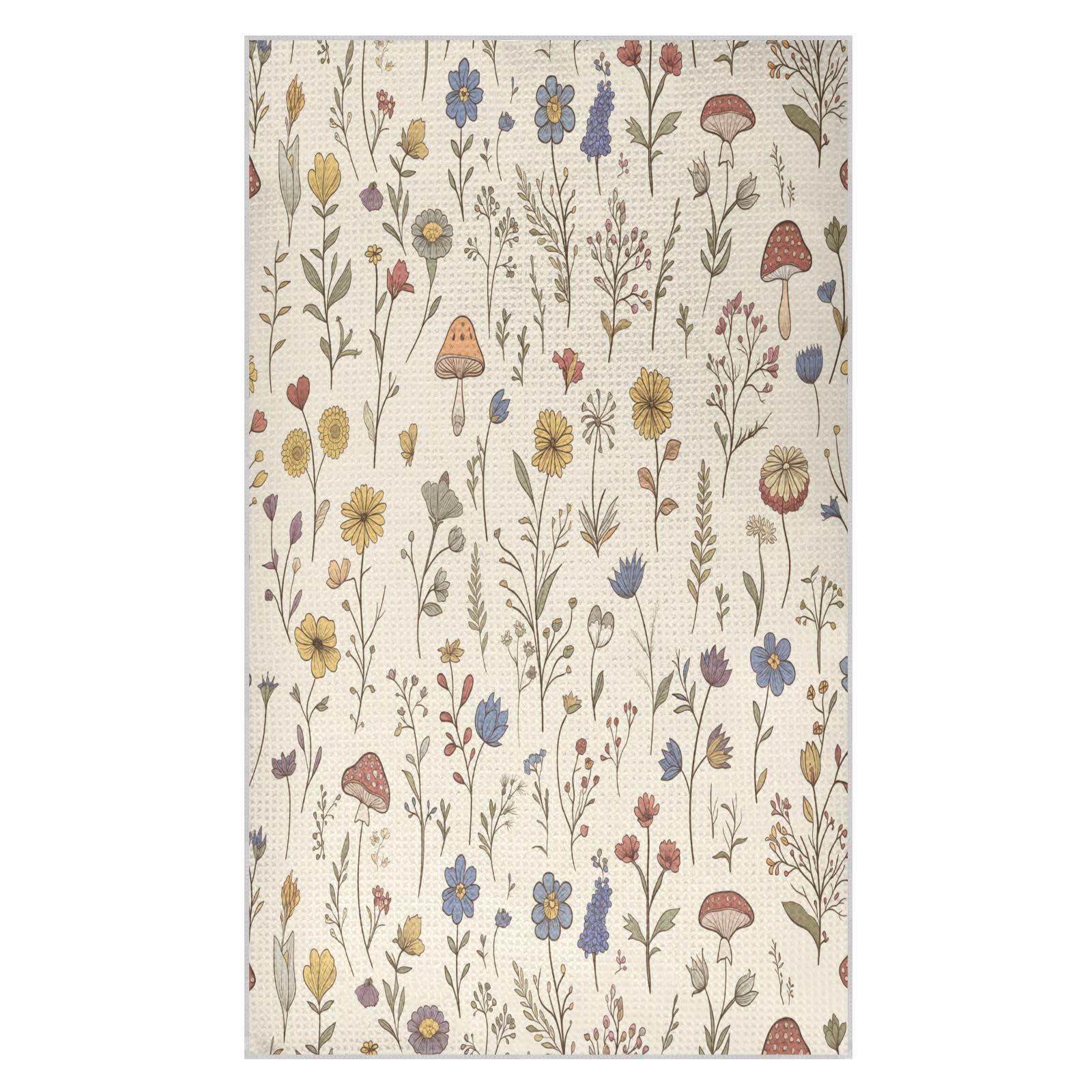 JiangGgen Mushrooms Kitchen Towel 1-Pack Soft Absorbent Dish Towel