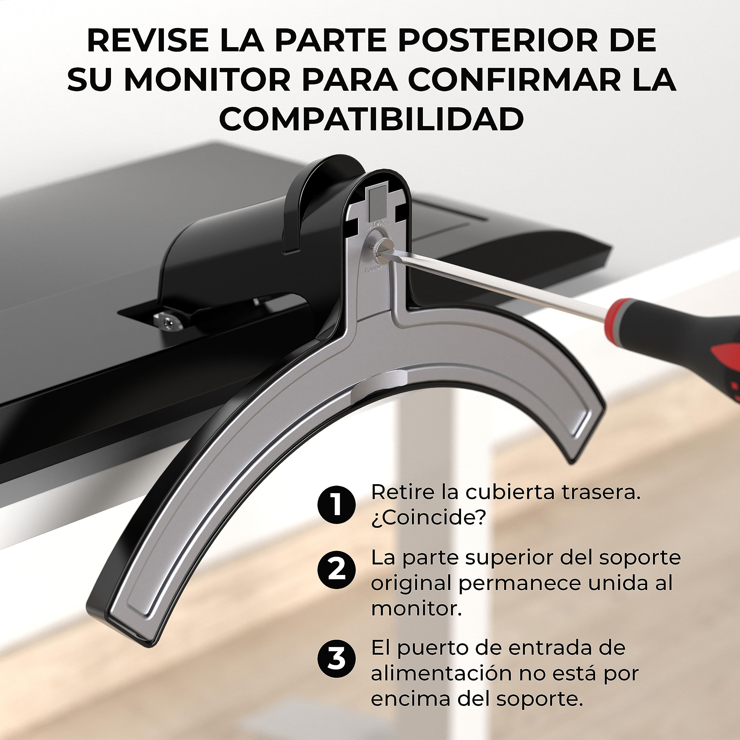 HumanCentric Adaptador de Montaje VESA para monitores LG 24MP58VQ, 24MP58VQ-P, 24MP59HT, 24MP59HT-P, 24MP60VQ, 27MP58VQ, 27MP58VQ-P, Soporte de Montaje VESA para Soporte, Brazo o Escritorio
