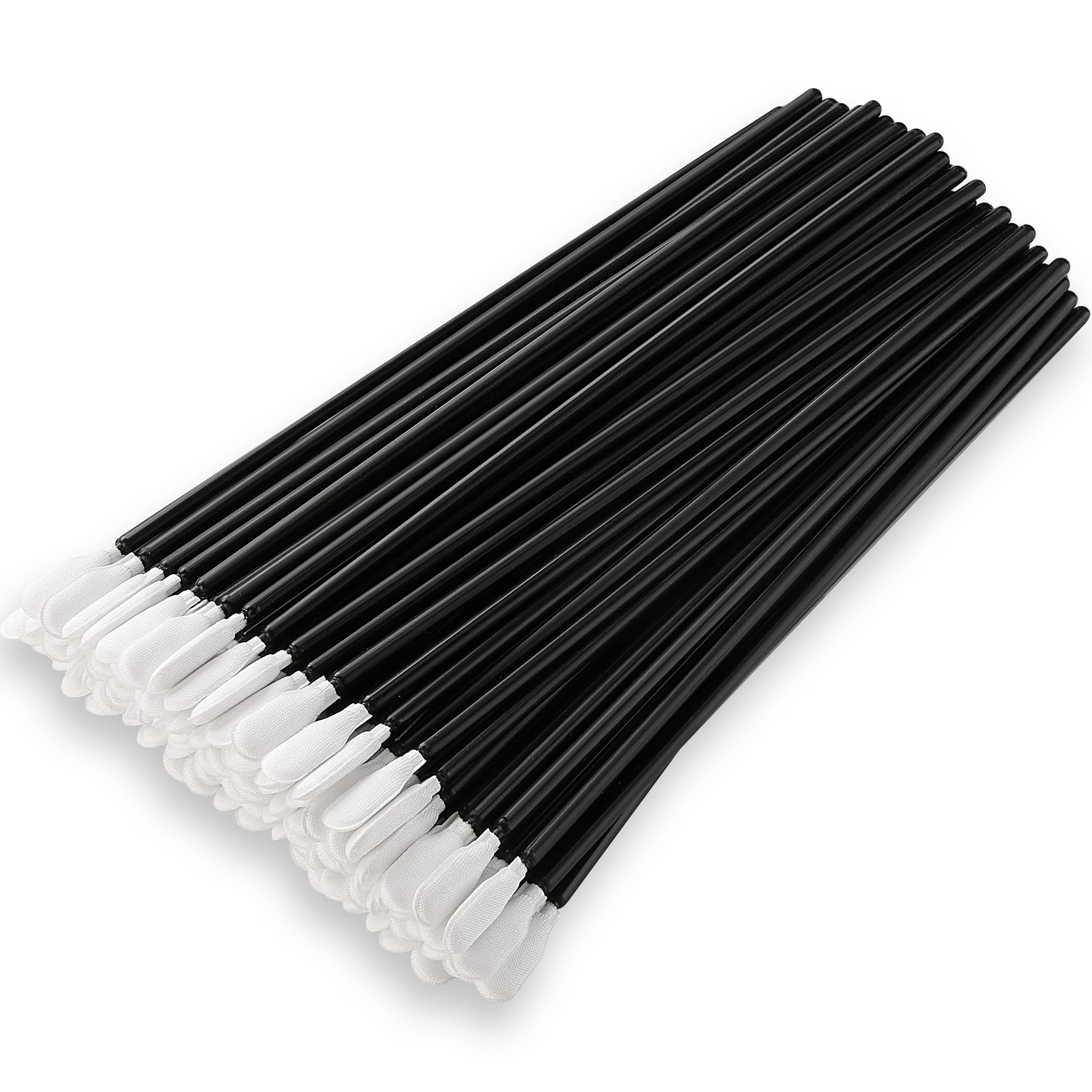AAwipes Long Swabs Polyester Swabs Lint Free with Long Handle (100pcs, 6.3" 6.8mm Head Black) Multi-Purpose Swab Sticks with Microfiber Tips (A857BLK)