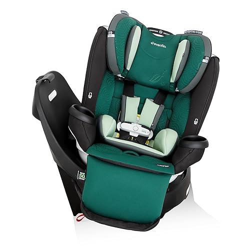 Evenflo Gold Revolve360 Extender - Asiento giratorio todo en uno con tela verde y suave (verde esmeralda)
