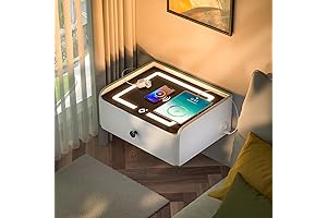 Smart Nightstand with Refrigerator and LED Lighting