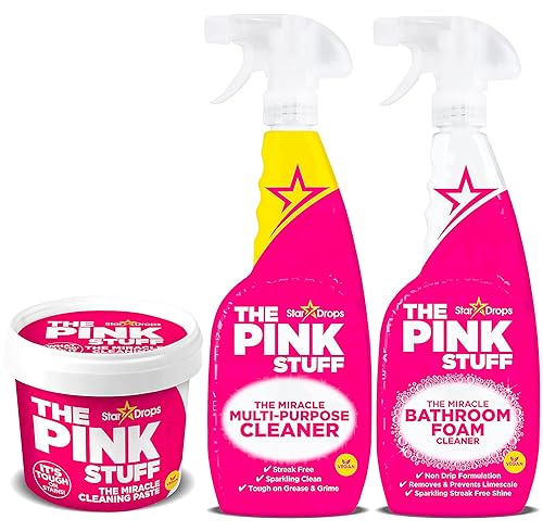 Miniatura 5 de Rubbermaid Reveal - Limpiador inalámbrico de batería, gris/rojo, agarre ergonómico (1839685) y gotas estelares - The Pink Stuff - La pasta de