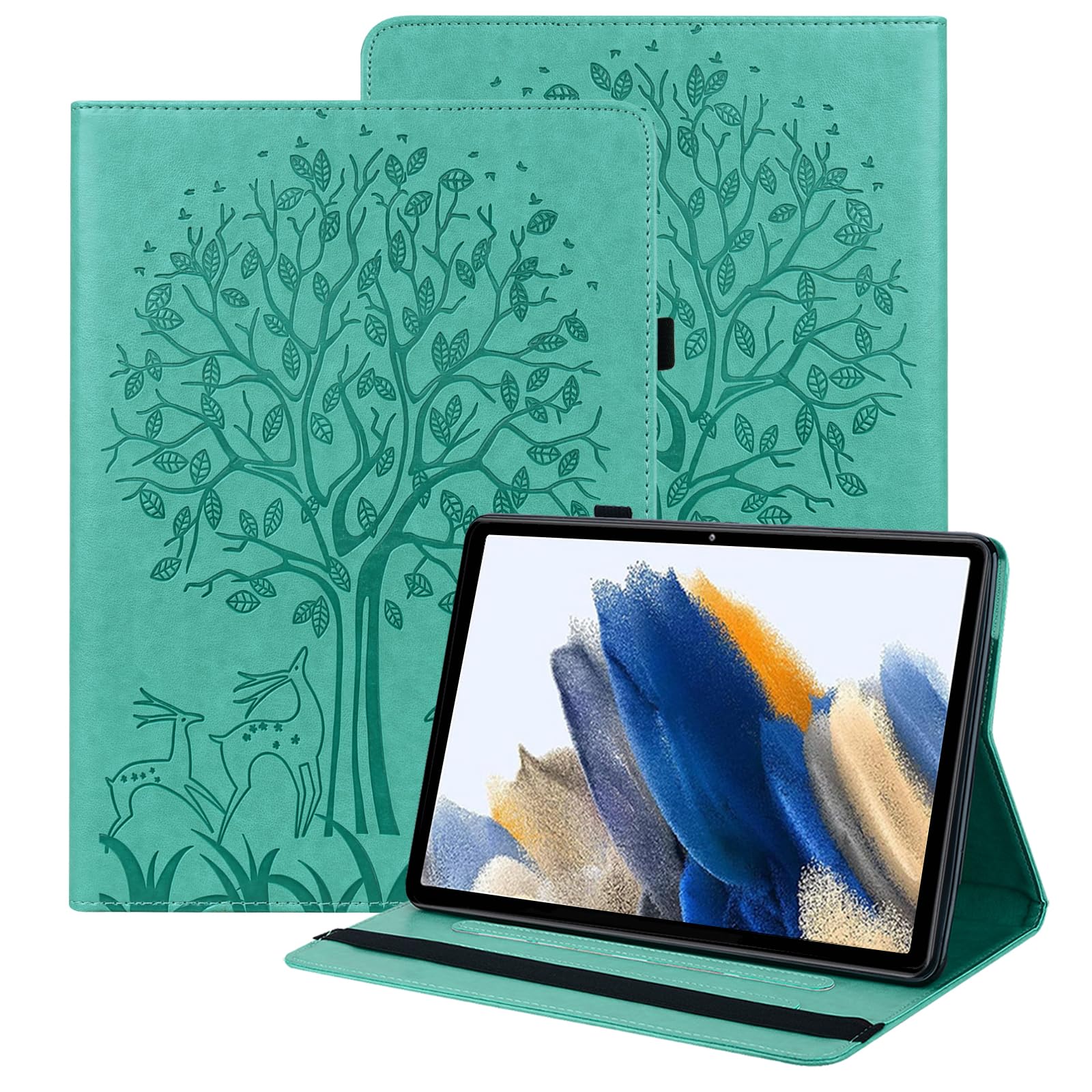 BOLELAW Hülle für iPad 10. & 11. Generation 10.9 Zoll, PU Leder Folio Case mit Stifthalter, 3 Kartenschlitzen & Standfunktion – Stoßfest für Alltag, Reisen & Arbeit, Grün