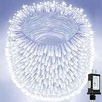 Vista 25 de Guirnalda de luces extralargas para interiores y exteriores, 200 luces LED mejoradas de Navidad, impermeables, 8 modos de enchufe, alambre