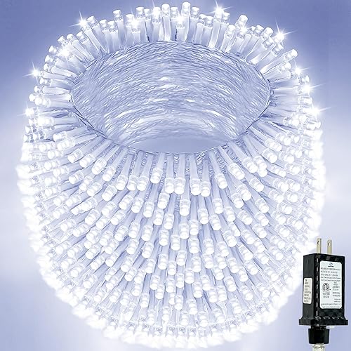 Miniatura 25 de Guirnalda de luces extralargas para interiores y exteriores, 200 luces LED mejoradas de Navidad, impermeables, 8 modos de enchufe, alambre