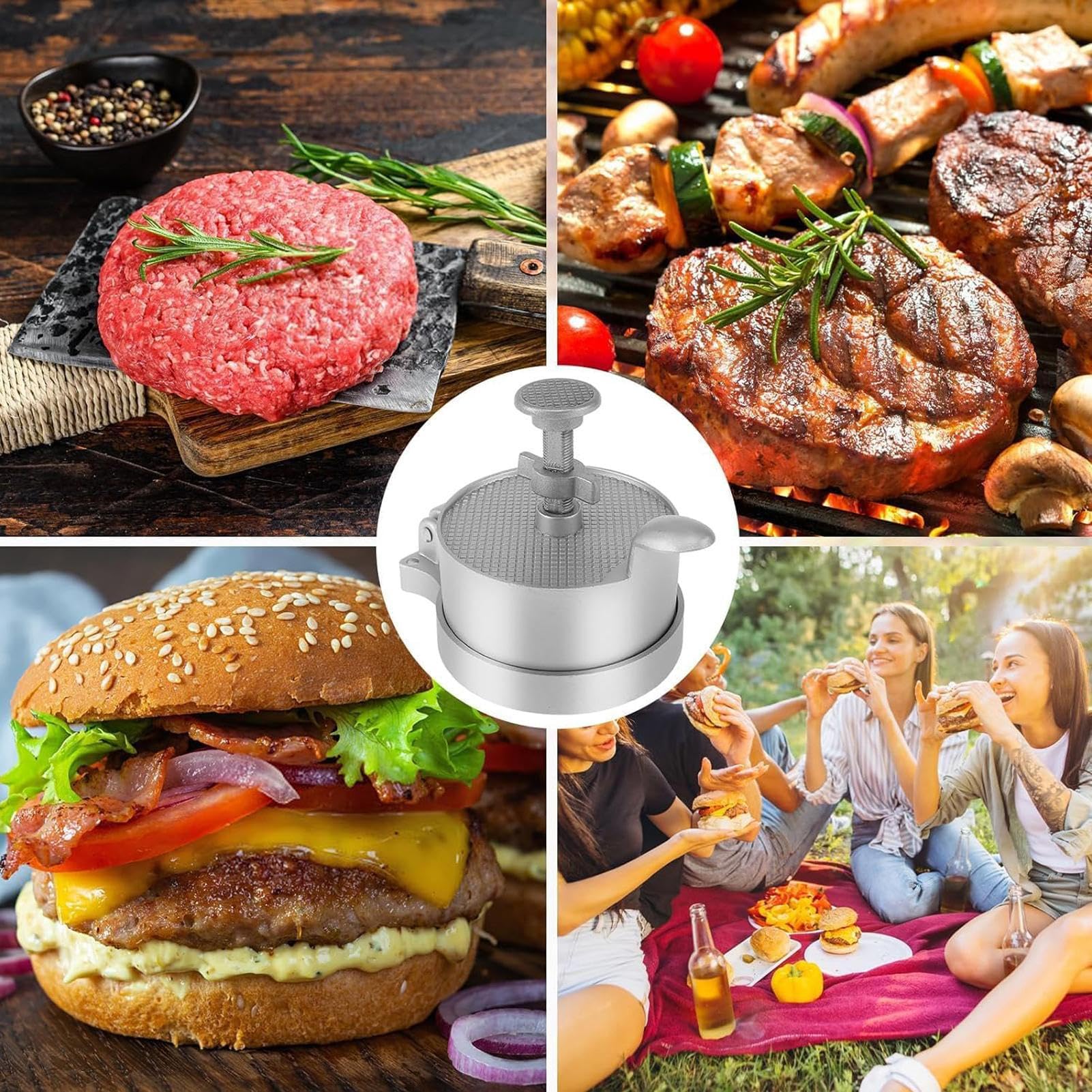 Smash Burger Presse Antihaftbeschichtete, Robuste Und Verstellbare