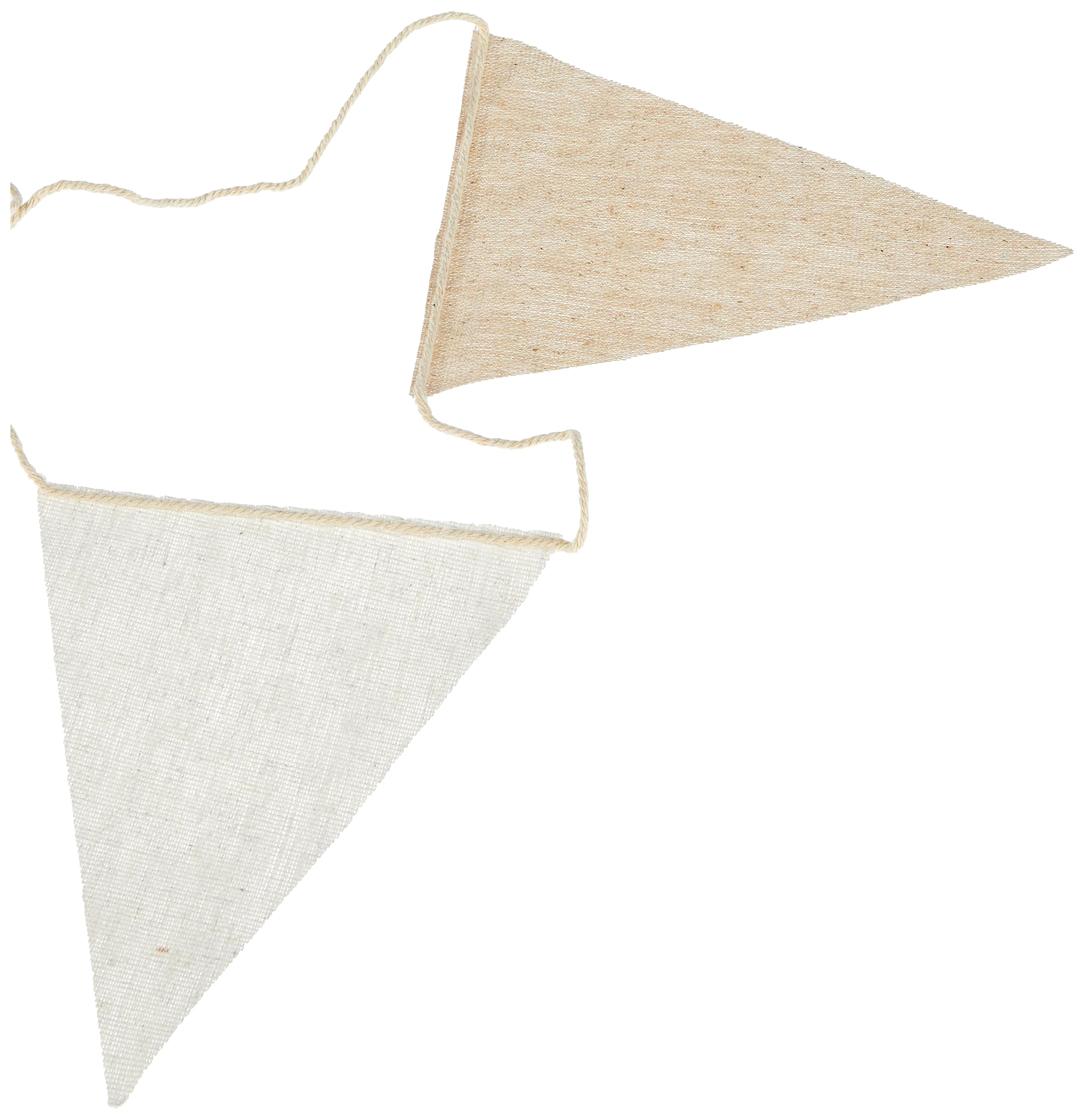 Mopec Pack di 2 Festoni da 180 cm con 12 Bandiere da 16x12x3 cm ciascuna, Tessuto, Beige
