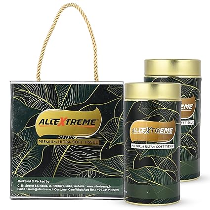 AllExtreme EXPT50P2 2-Ply Car Tissues Cup Holder Cylinder Tissue Box Napkin Case 60 Pulls - (Pack of 6, 2 Canisters -Including Tissues) + 4 Refills