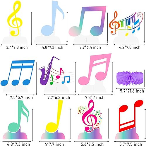 Miniatura 2 de C L cooper life Centros de mesa con temática de nido de abeja musical, decoración de fiesta de cumpleaños musical, 11 piezas de centro de mesa