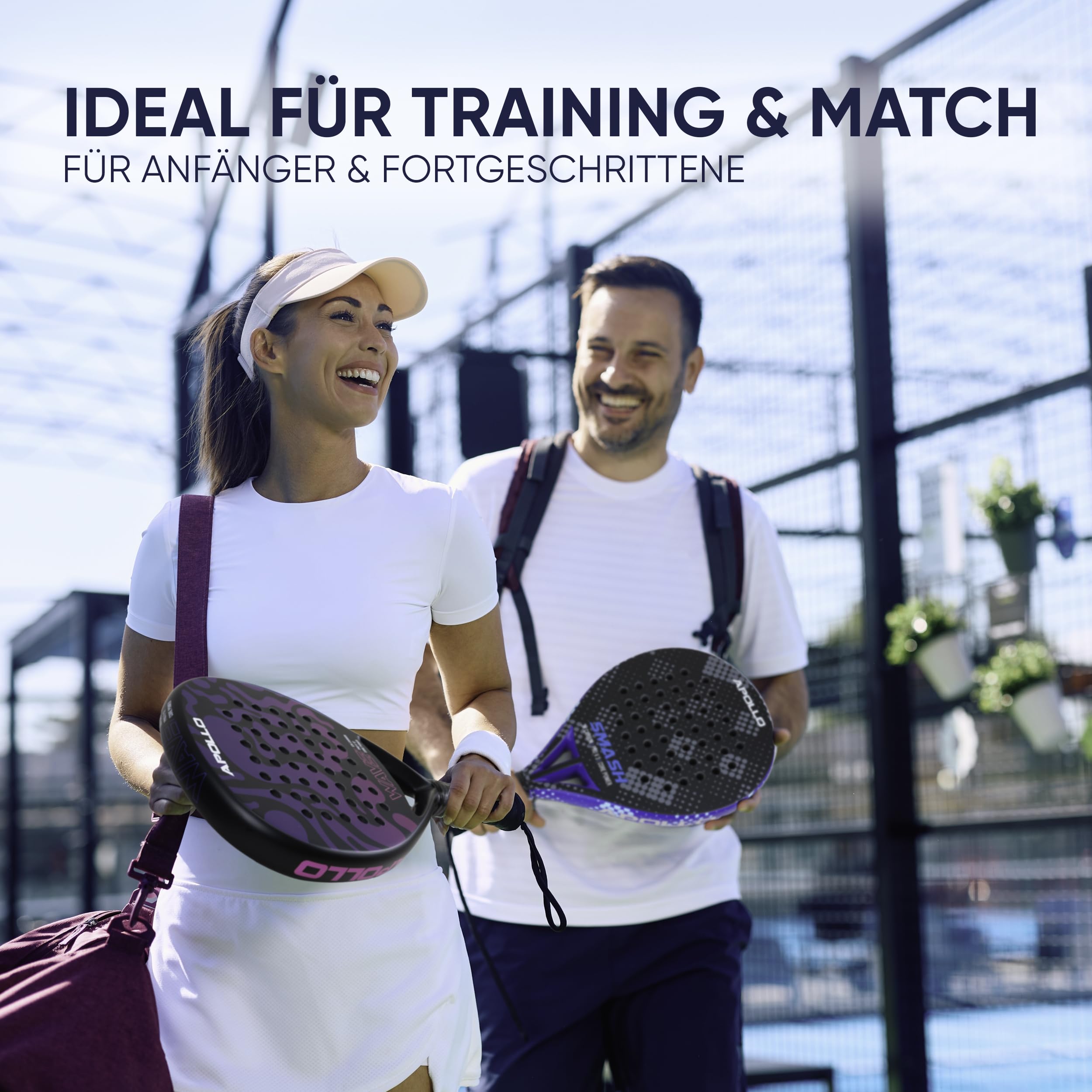 Apollo Padelschläger 3K 12K Carbon 365g Damen Herren Anfänger Fortgeschrittene