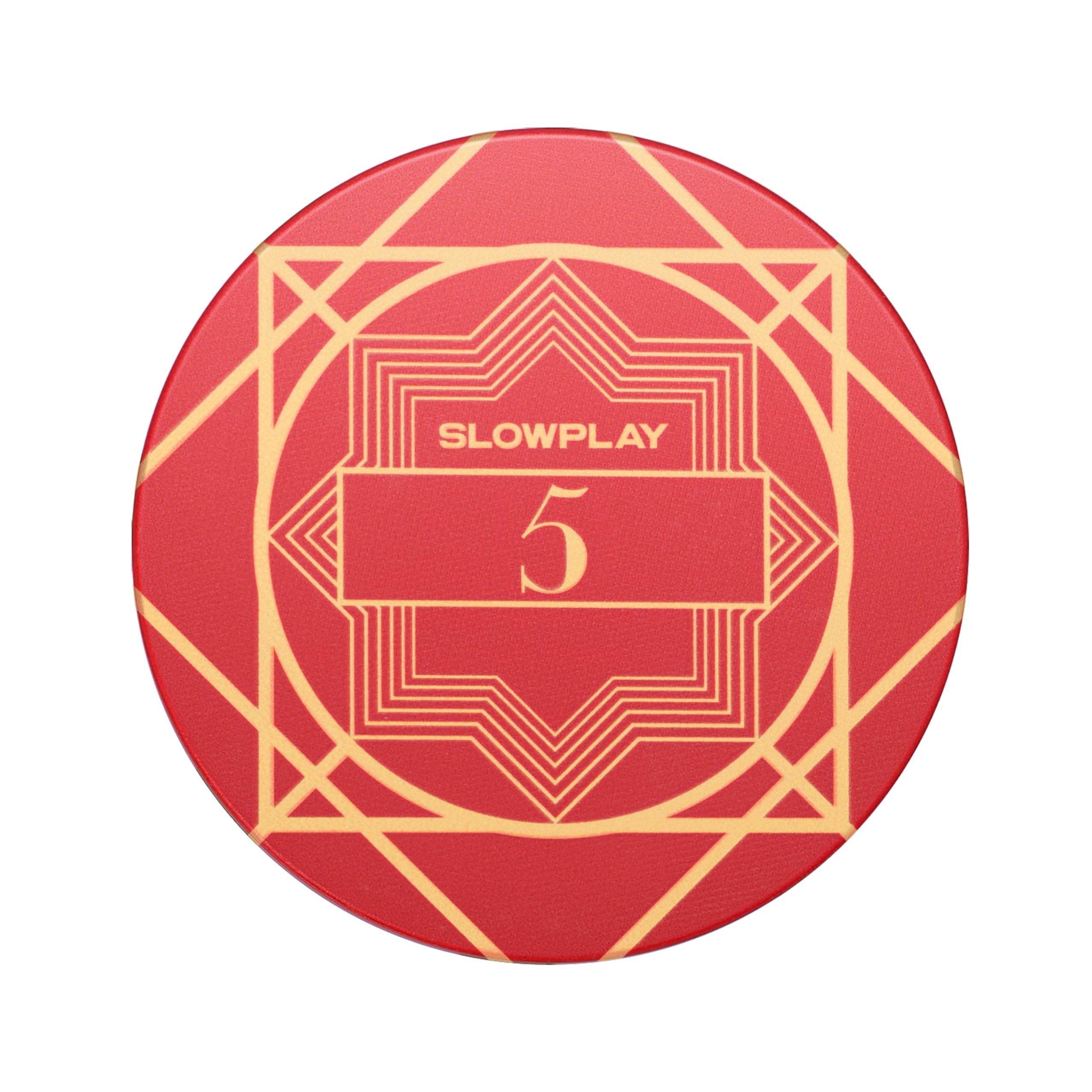 SLOWPLAY Nash Lot de 50 jetons de poker en céramique de qualité casino 12 g pour Texas Hold'em, jetons professionnels de 43 mm avec dénomination de 5