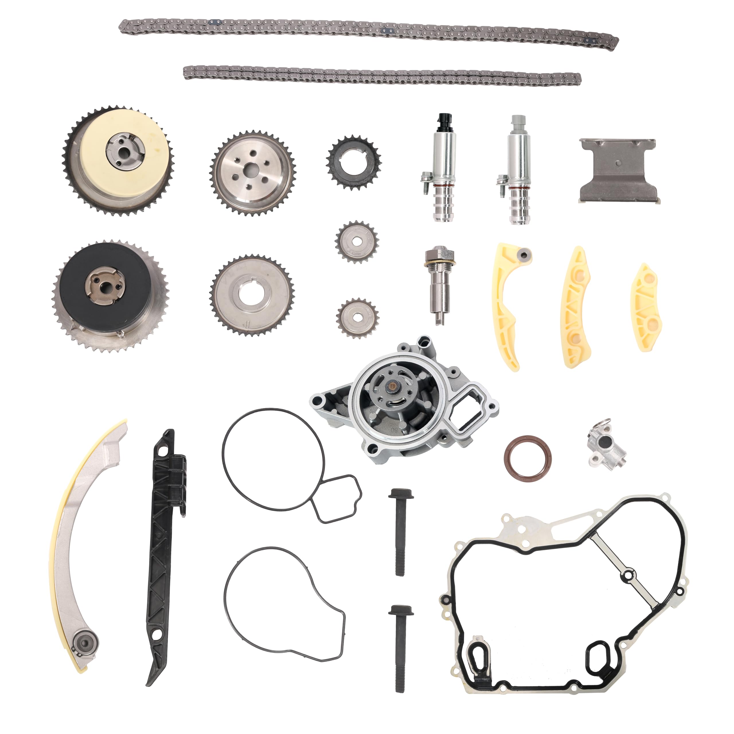 Complete 2.4L Engine Overhaul Rebuild Kit W/ Rods, Pistons, Rings, Timing Chain VVT - Chevy Buick GMC-518555