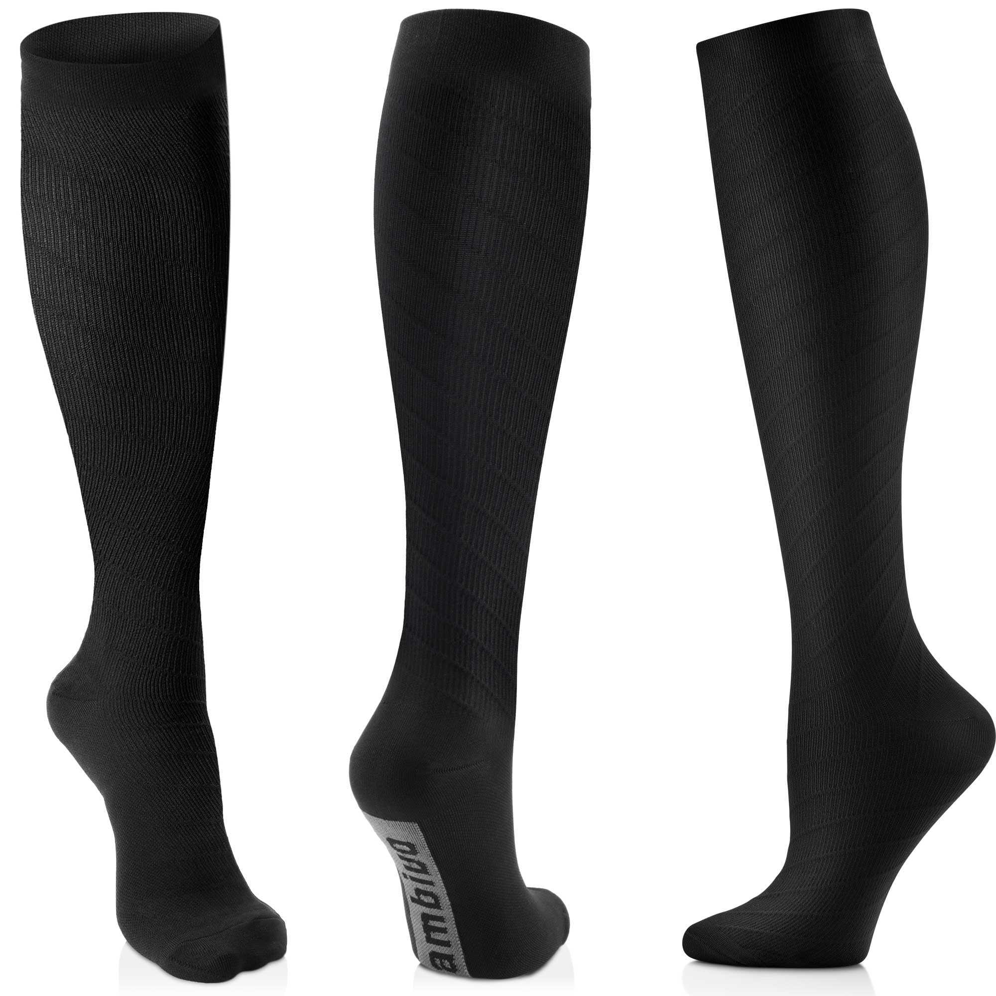 CAMBIVO Compression Socks for Women & Men 3 Pairs, Flight Socks Compression Stockings for Running, Flying, Pregnancy, Nurses,Travel