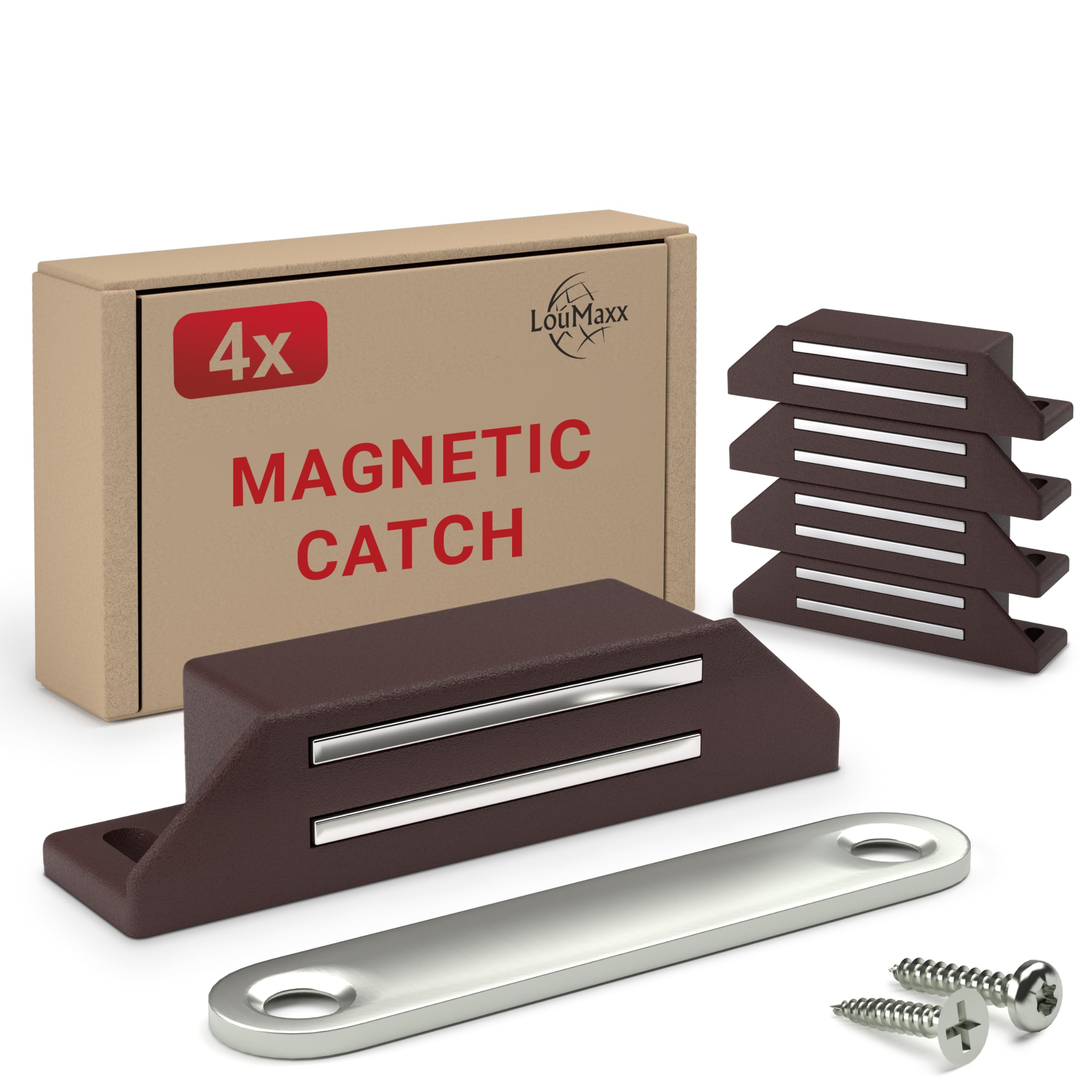 16 stuks magneetsnapper magneten voor kastdeuren, 6 stuks ultradunne deurmagneten, 6 stuks L-vormige deurmagneten, zelfklevend, 4 stuks kastmagneten, sterke deursluiter, dubbele magneten, laden