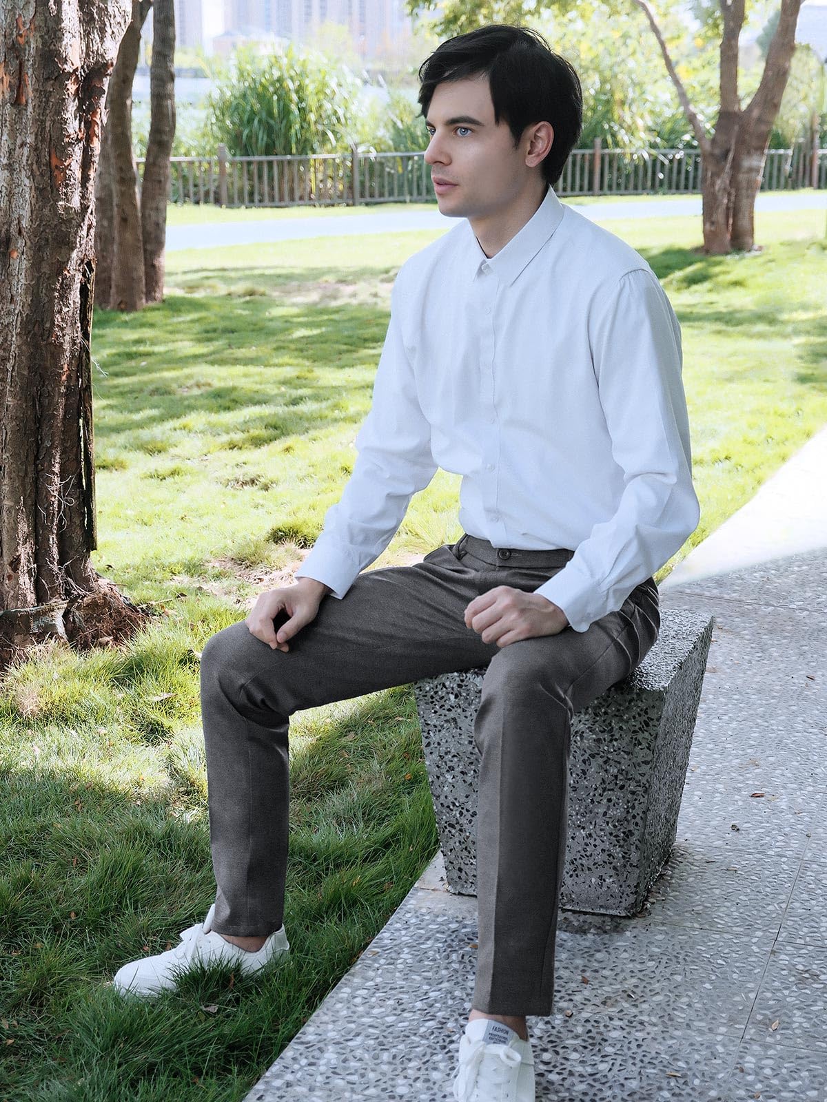Re&X Pantaloni Uomo Cotone Elastici Zzati Tempo Libero O Lavoro Classici Confortevole Pantaloni Uomo Eleganti