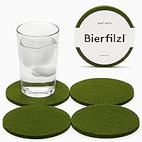 Vista 44 de Graf Lantz - Bierfilzl - Juego de 4 posavasos redondos de lana merina, océano (círculos de 4 pulgadas) - Absorbe el 30% del peso - Lana alemana