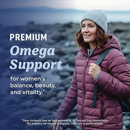 Miniatura 8 de Suplemento Omega 3 para mujer  Aceite de pescado con onagra  Equilibrio hormonal, apoyo para la piel y el bienestar  600 mg Omega3 + 800 mg onagra