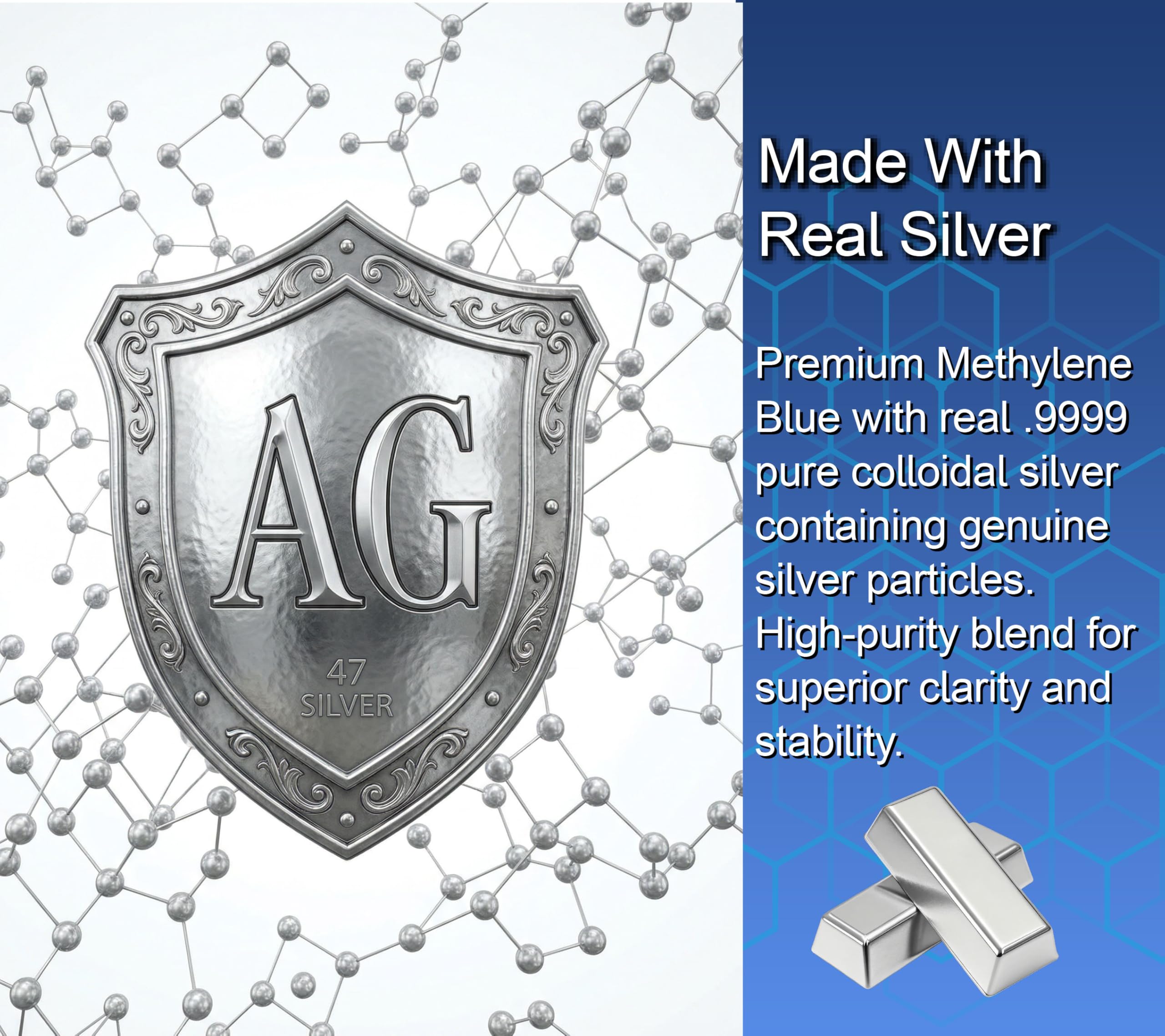 New Methylene Blue 1% Wtih Colloidal Silver Angels Lab |USP-Grade Methylthioninium Chloride Liquid | High Purity Dietary Supplement for Brain Function & Cognitive Health |4 oz Glass Dropper Bottle… — Amazon image 3