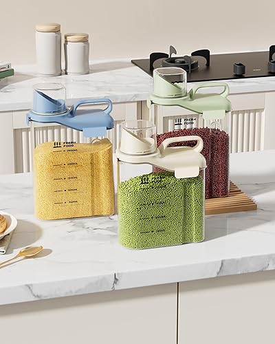 Miniatura 2 de Contenedores de arroz de 5.5 libras y dispensador de almacenamiento de cereales, organizadores herméticos de almacenamiento de alimentos sin BPA,