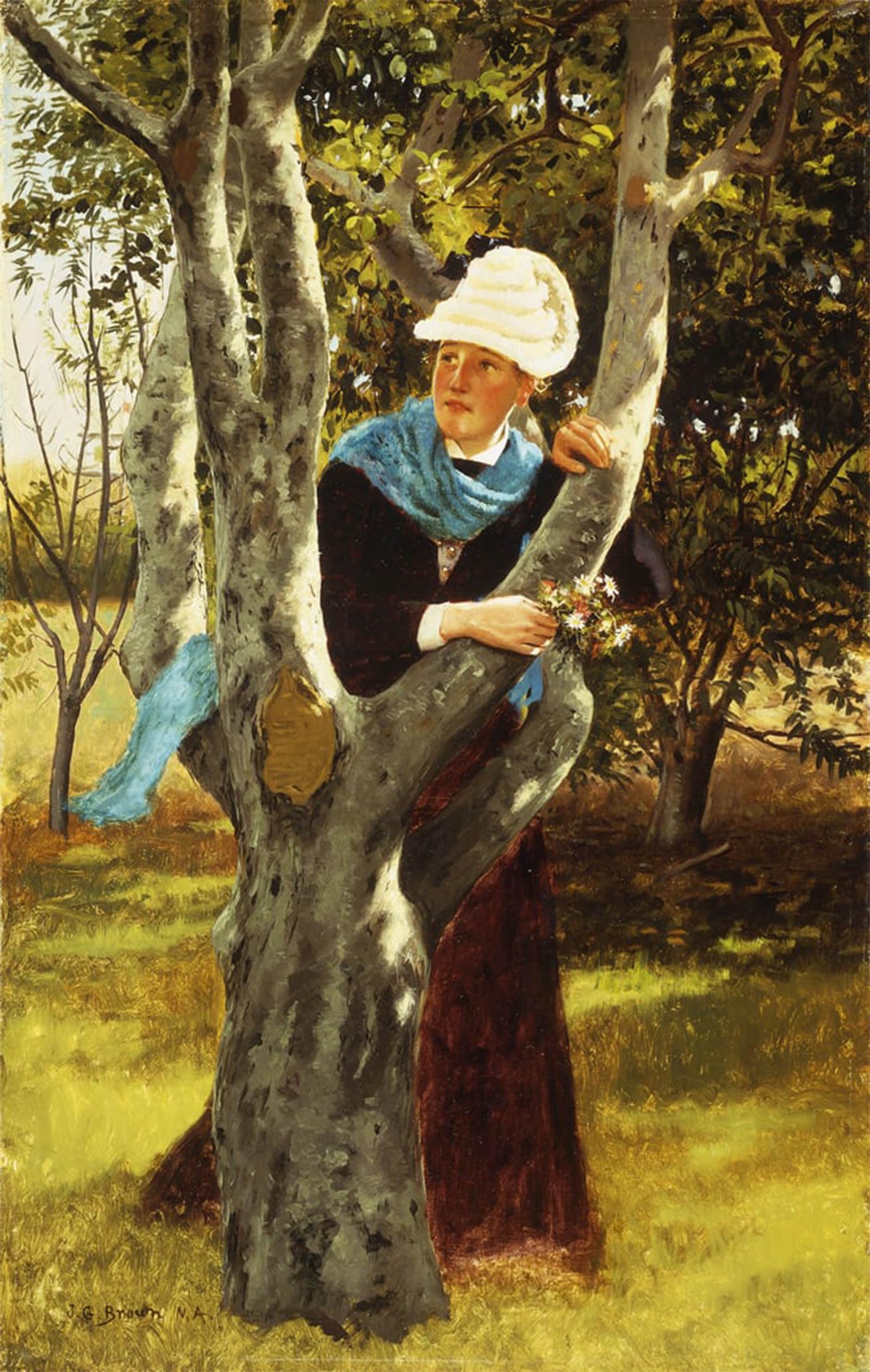ARTXLXXBN Famous Art Print Poster Vintage Wall Art Among the Trees by George Brown Canvas Art Poster for Home Decor 60x90cm