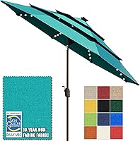 Vista 24 de EliteShade USA - Sombrilla solar de 9 pies / 2.74 metros, de 3 niveles, con 10 años sin decoloración, 80 luces LED para patio, mesa al aire libre