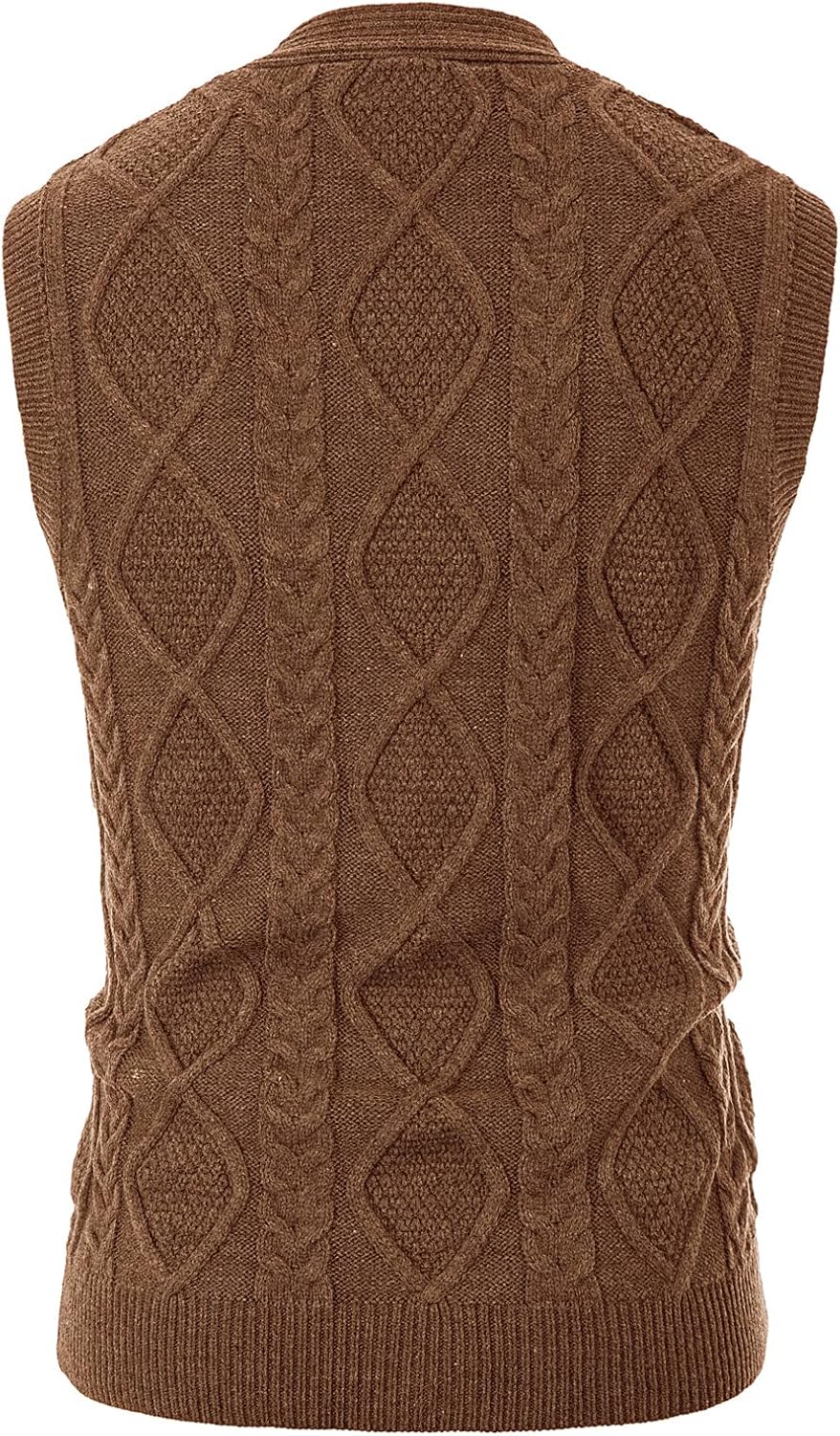 PJ PAUL JONES Men's Sweater Vest V-Neck Sleeveless Cable Knitted Cardigan Vest - Image 4