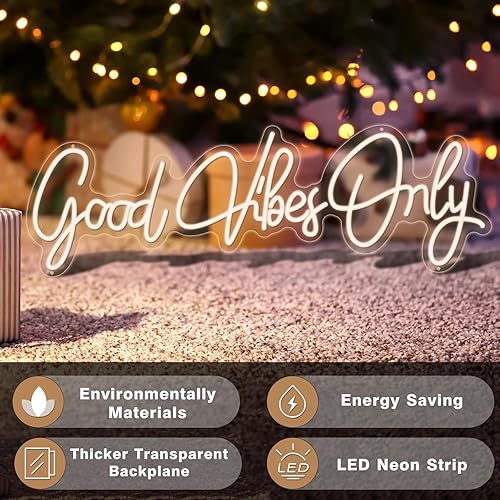 Miniatura 2 de Letrero de neón Good Vibes Only, regalo artístico de pared, letrero de neón, decoración de pared de bar, pub, club, rave, apartamento, decoración