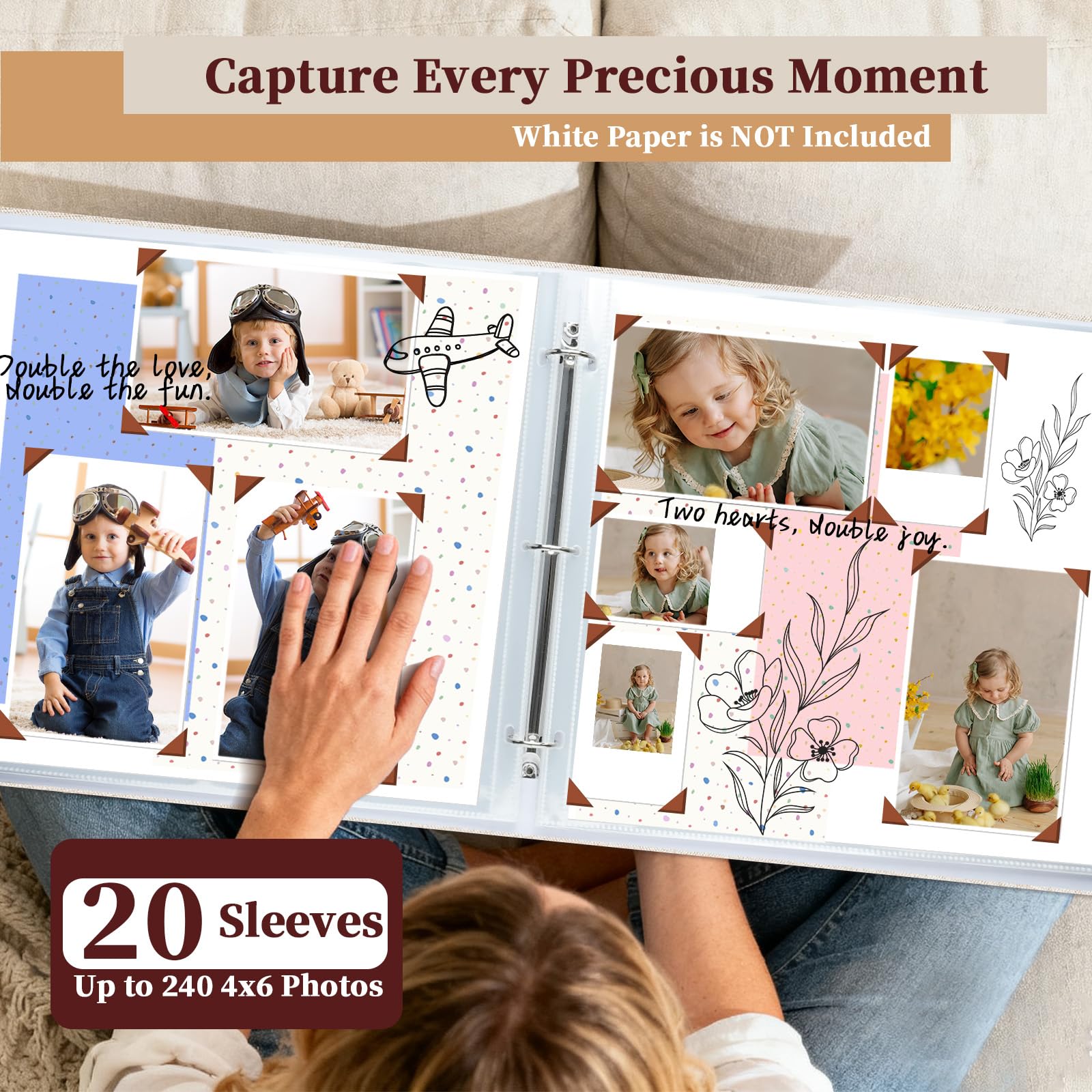Album fotografico grande 30,5 x 30,5 cm, 30,5 x 30,5 cm, colore beige