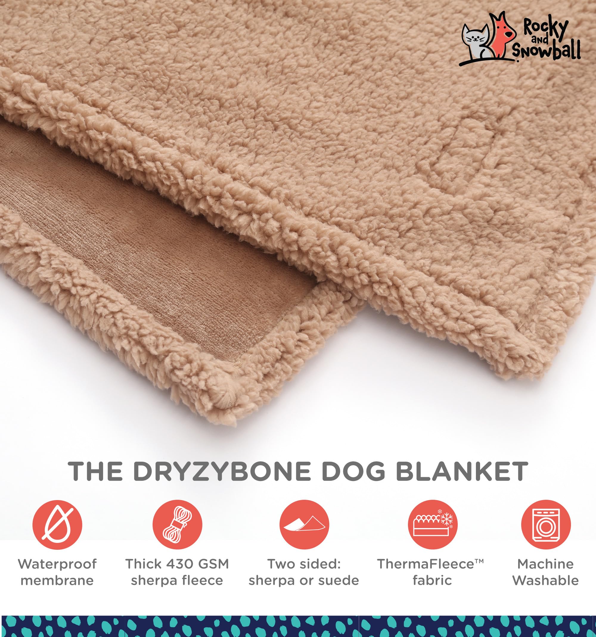 Rocky and Snowball RS - DogBlanket - Taupe40x60 : Amazon.sg