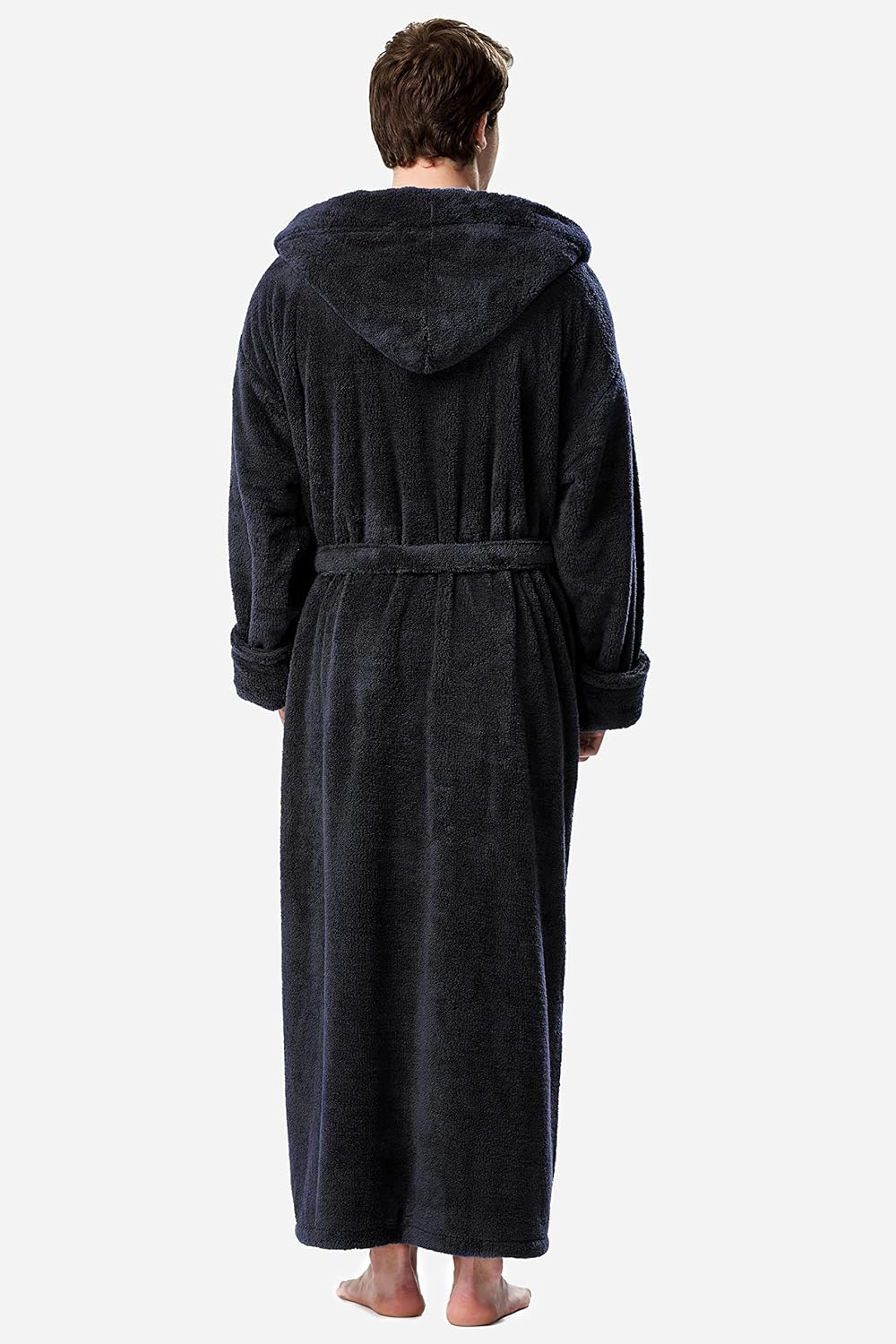 Arus Men's Fleece Robe, Long Hooded Turkish Bathrobe - Image 2