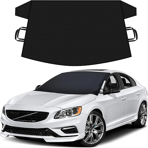 Autovir Cubierta de parabrisas para hielo y nieve Cubierta de nieve para parabrisas de invierno de tela Oxford Cubierta de invierno para