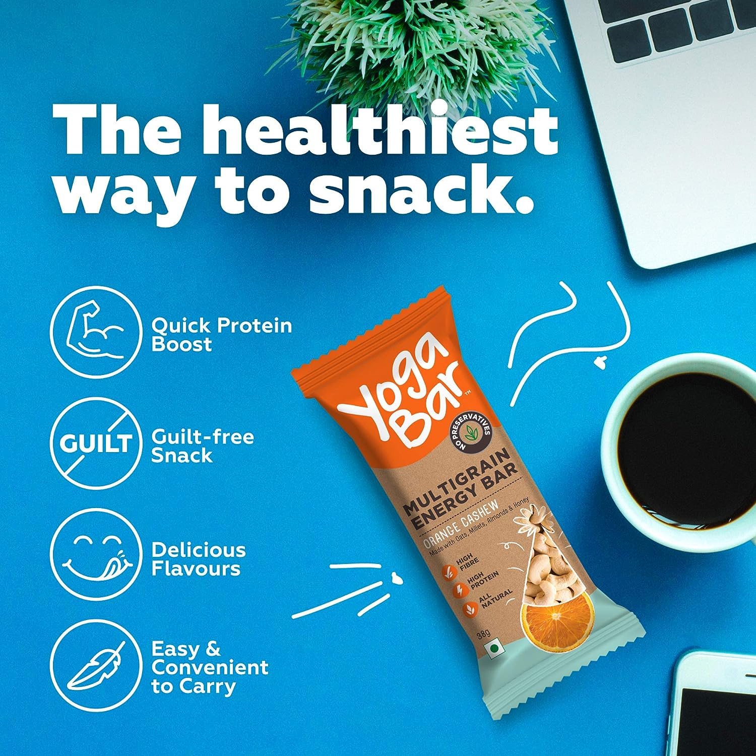 Yogabar Multigrain Energy Bars, 30 Bars | Healthy Diet with Fruits, Nuts, Oats and Millets | Gluten Free and High Protein | Packed with Chia and Sunflower Seeds — Amazon image 8