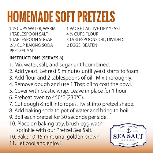 Miniatura 8 de Sal de pretzel para pretzels suaves, sal de grado alimenticio para pretzels y bagels, sal marina gruesa resistente al calor para masa suave