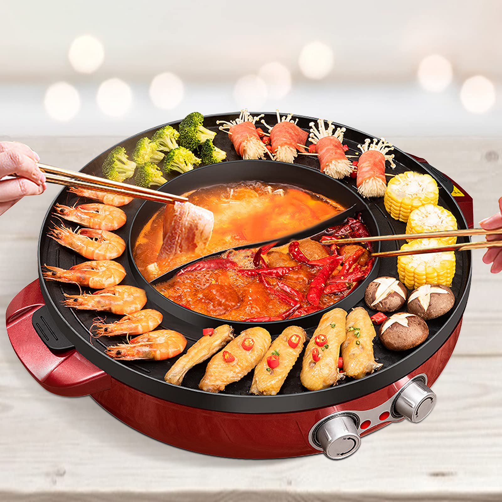 Buy Sonya Shabu Shabu Hot Pot Electric Mongolian Hot Pot W/DIVIDER Online at desertcartINDIA