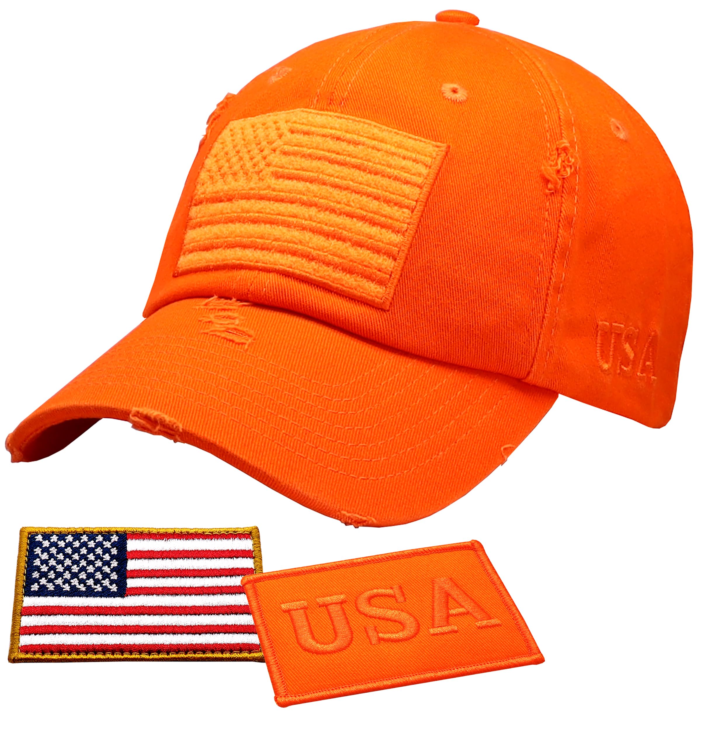 Antourage American Flag Unisex Baseball Hat for Men and Women | USA Flag Mesh Snapback Cap with 2 Patriotic Patches