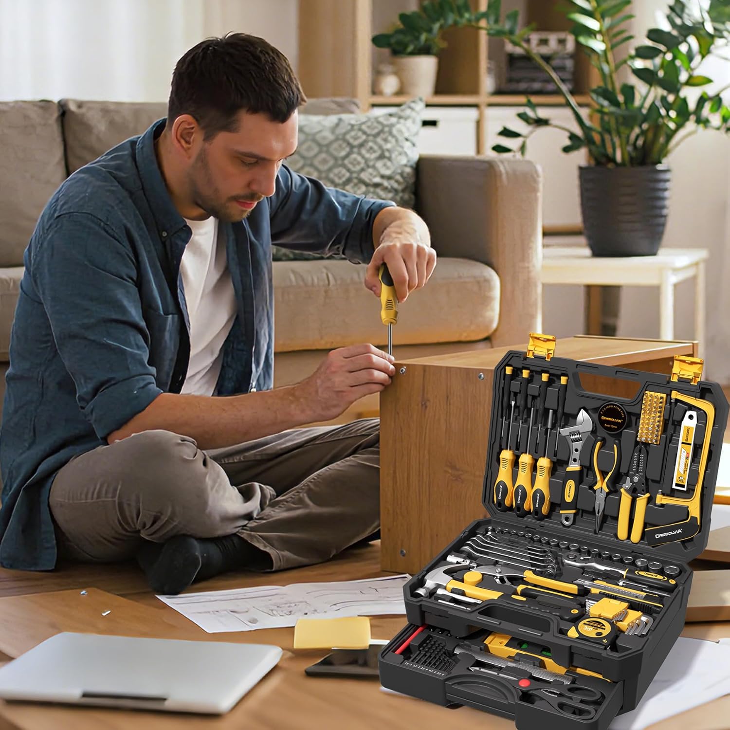 339 Piece Tool Set,Tool Kit for Home and Car,General Household Hand Tool Box for Men,Basic Tool Set for Mechanics and Auto Repair for Homeowner, DIY, Handyman