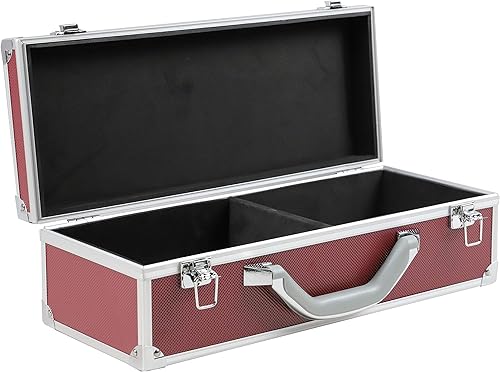 Ursae Minoris Elite - Caja de aluminio burdeos/rojo con 2 compartimentos para juegos a prueba de EE. UU., juegos de menta, sellos postales en