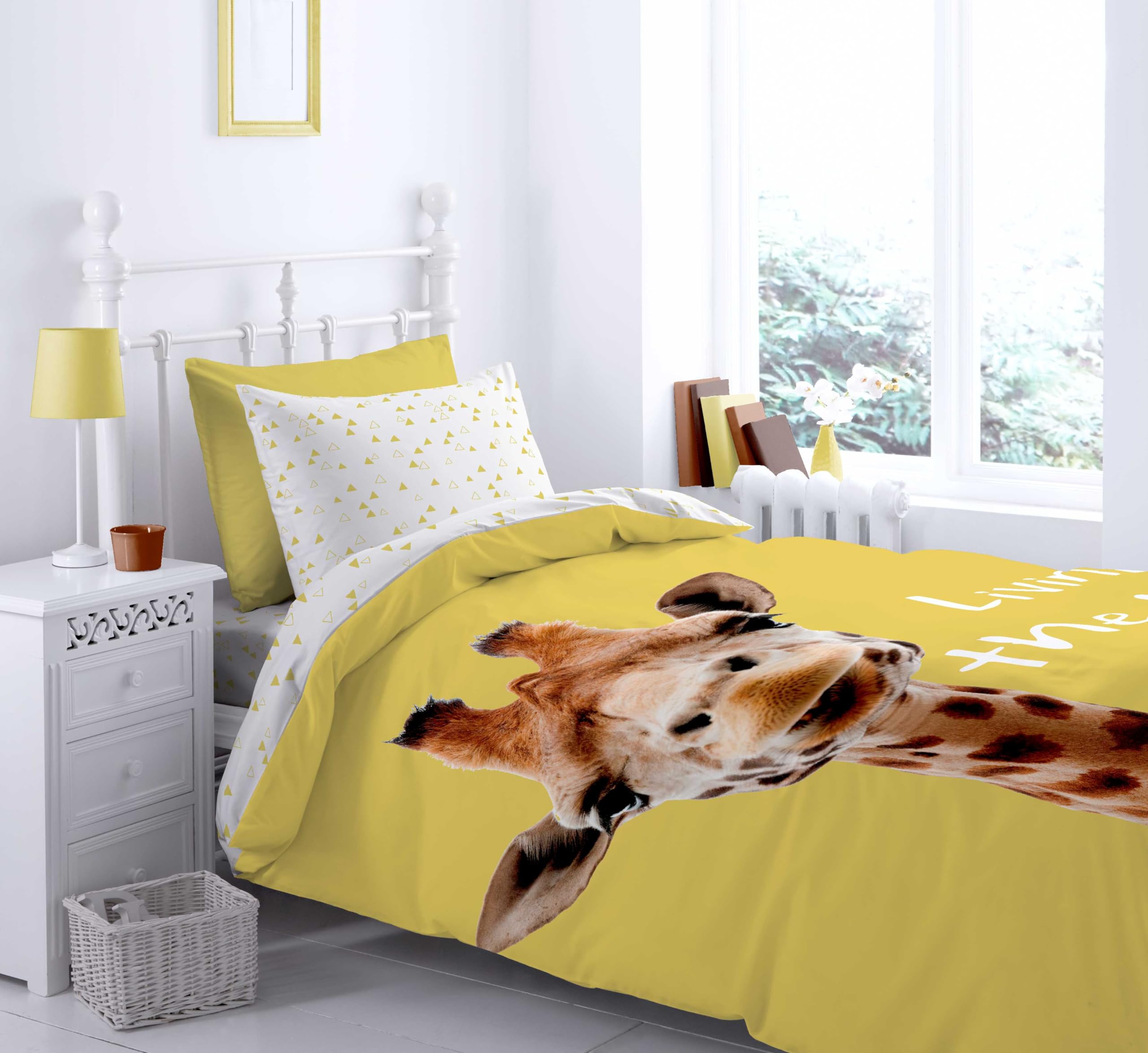 Catherine Lansfield Giraffe Duvet Cover + Pillowcase for 90 cm Bed (160 x 220 + 50 x 110)