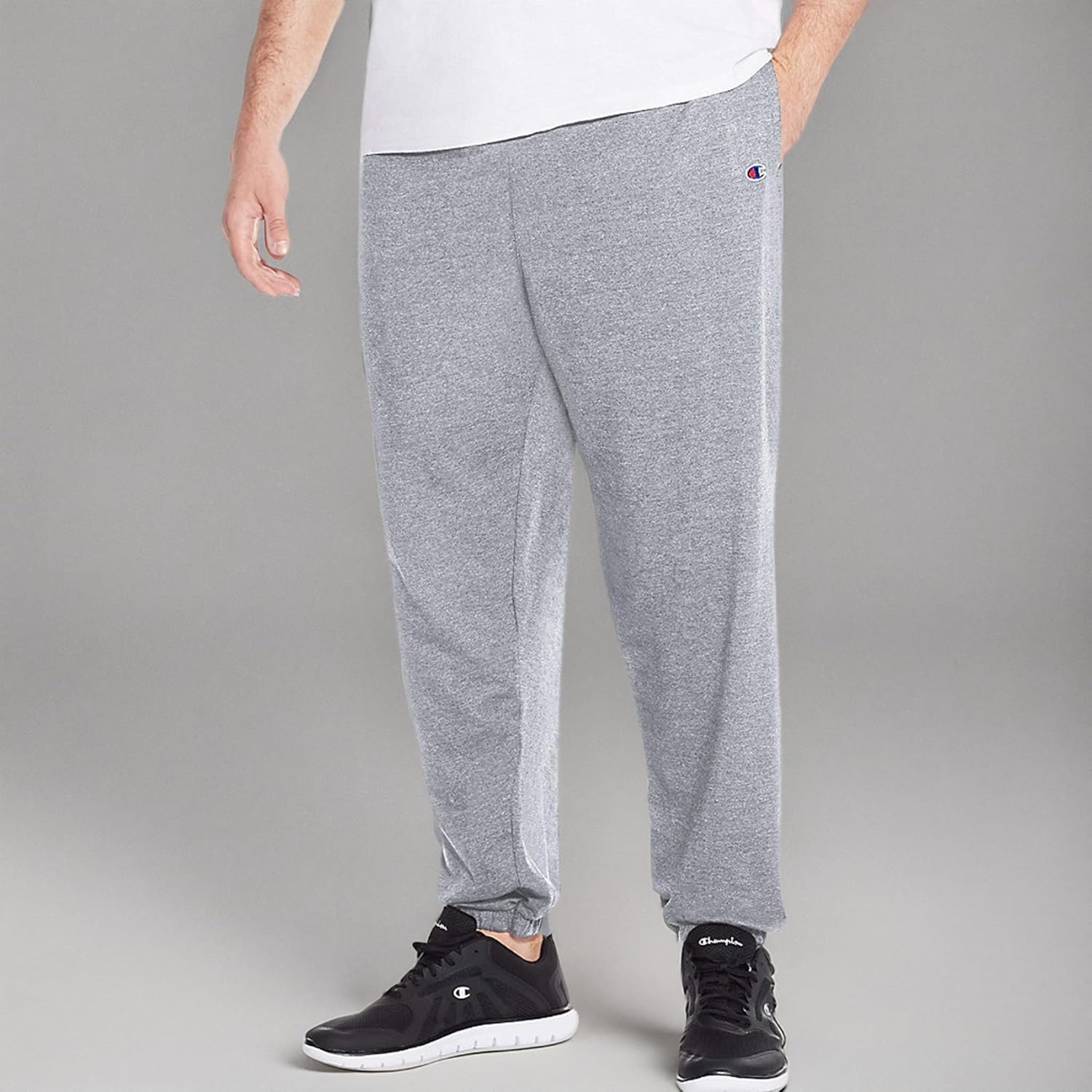 Champion Big and Tall Lightweight Sweatpants for Men - Jersey Cotton Jogger Pants Heather Grey - Image 7