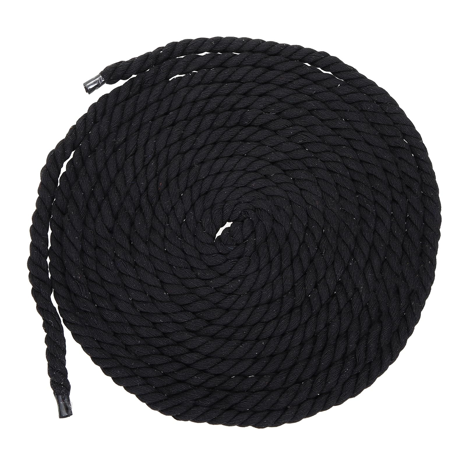 sourcing map 8mm x 18 Feet Black Cotton Rope, 3 Strand Clothes Line Outdoors Twisted Braided Thick Macrame Cord for DIY Wall Hanging Plant Hanger Knotting Clothesline โ image 1