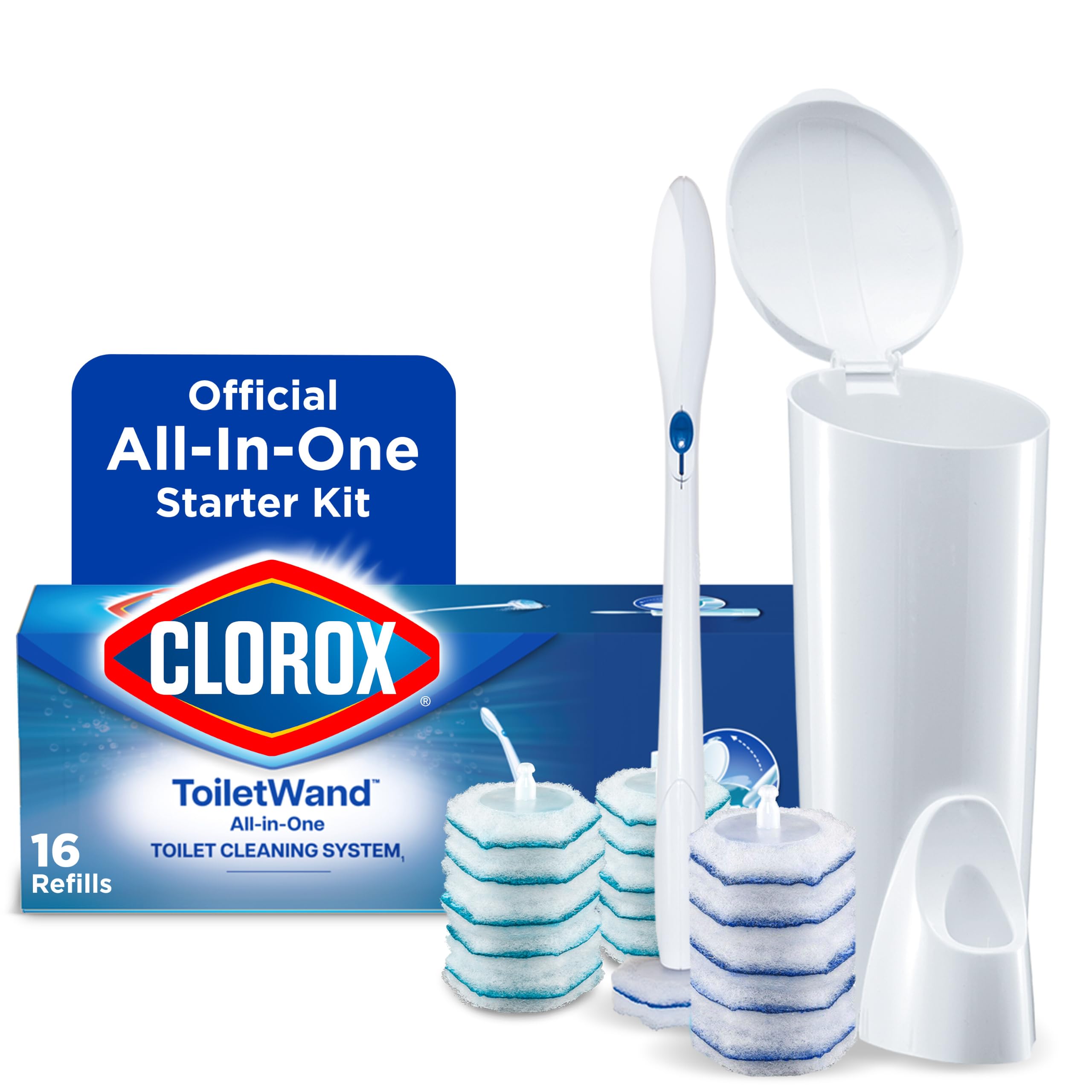 Clorox ToiletWand toilet cleaning starter kit with caddy