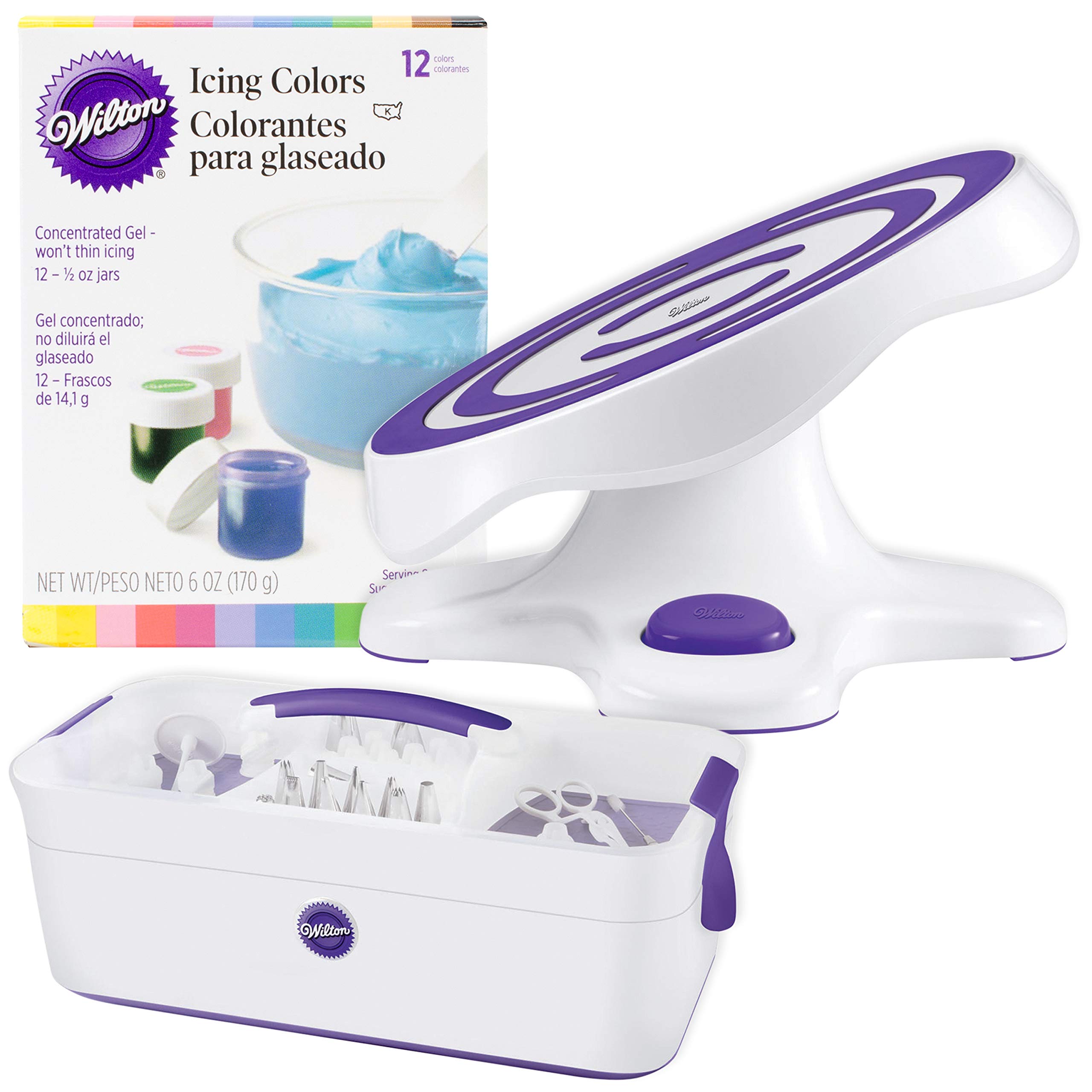 Wilton540 Baking Magic Bundle with Tool Caddy, Icing Colors & Cake Turntable