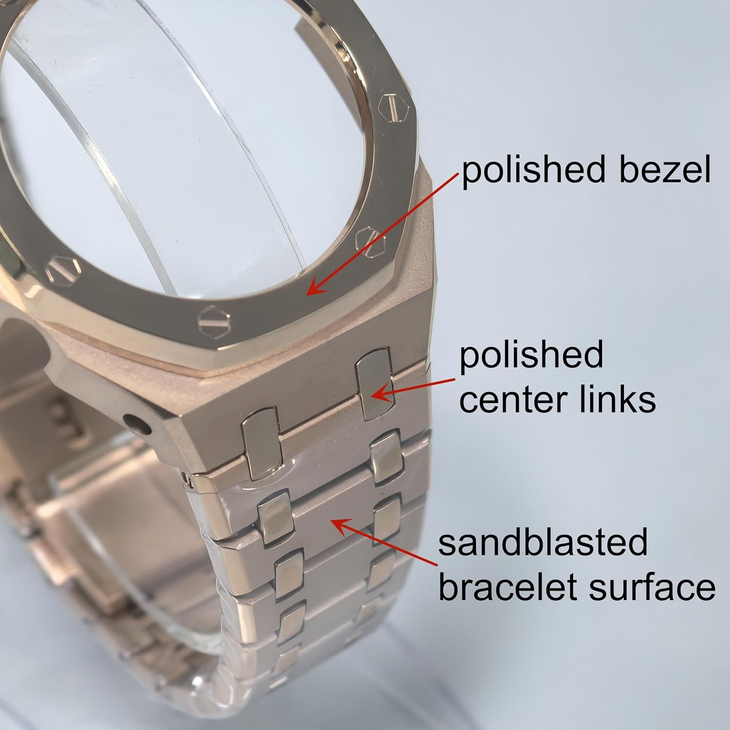 GA2100 Stainless Steel Mod Kit, Metal Case Band Set with Polished & Brushed Finish Replacement Strap Compatible with Casio G-Shock GA2100/GA-2110 Watches