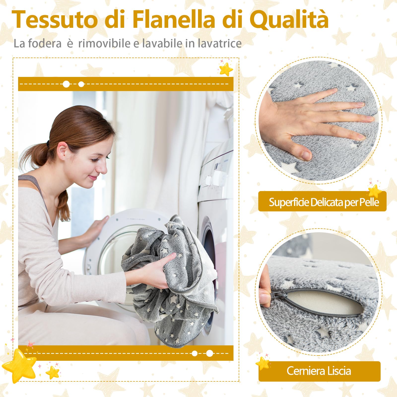 COSTWAY Divano in Schiuma Luminoso al Buio, Divano 2 in 1 per Bambini con Copertura Rimovibile e Lavabile, Poltrona per Bambini 3+ Anni per Cameretta e Soggiorno, 80 x 64 x 40 cm