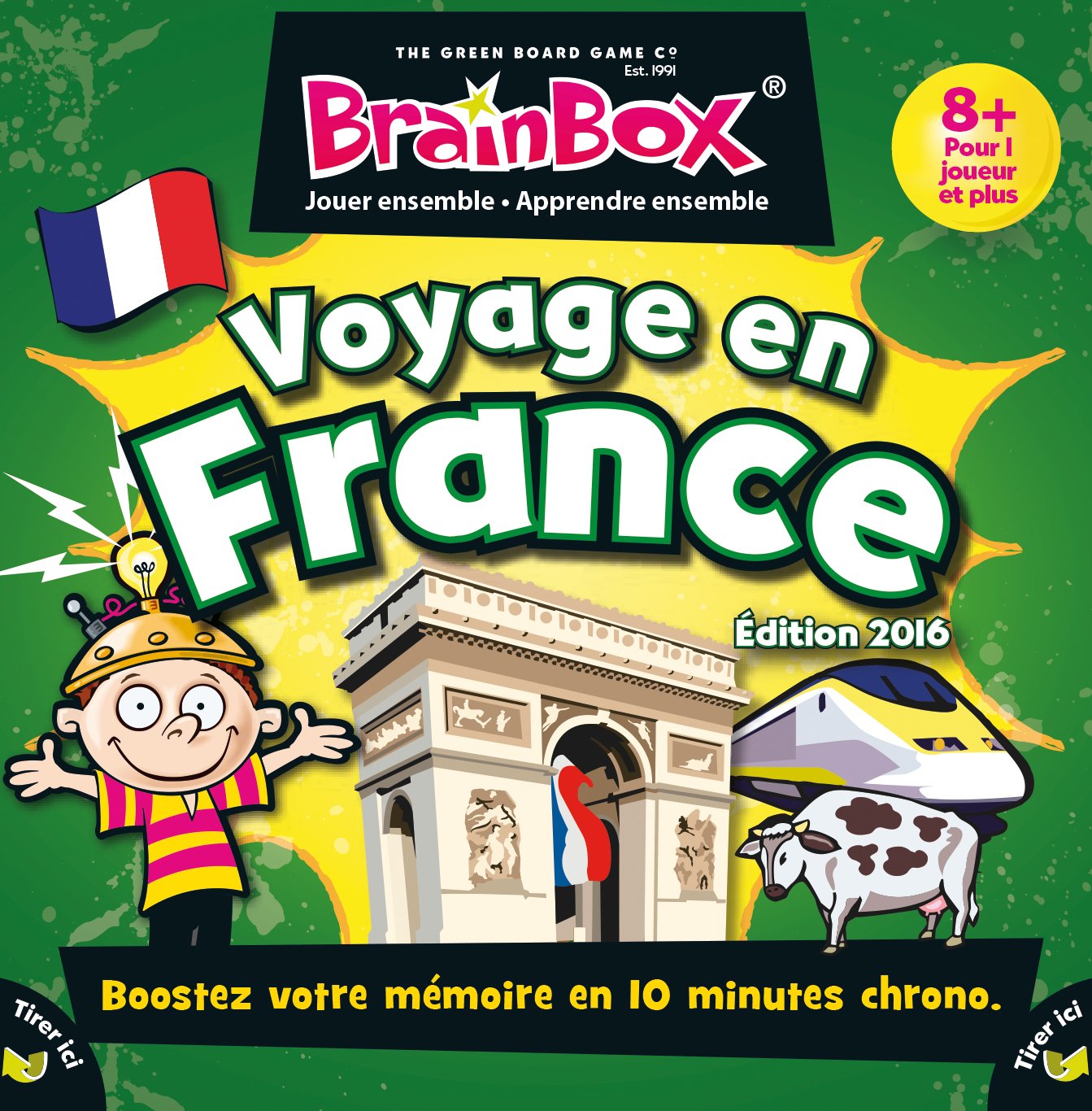 The Green Board Game Co. | Brainbox: Viaggio in Francia | Gioco da tavolo | A partire da 8 anni | 1 giocatore e altro | 10 minuti