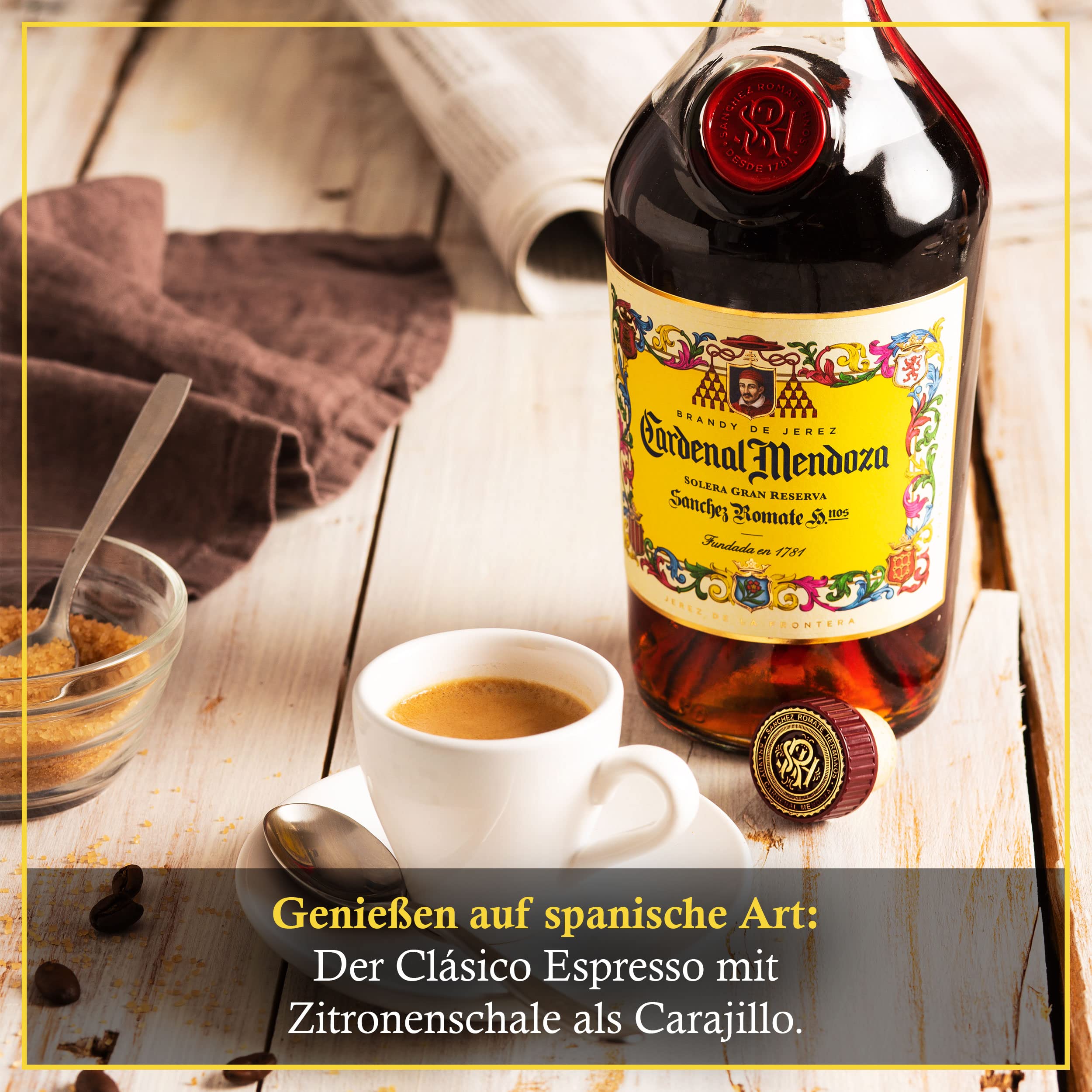 Cardenal Mendoza Clásico Solera Gran Reserva, Brandy de Jerez (3x0,7l) 40% vol-In edler Geschenkverpackung -15 Jahre im Solera-System gereift, außergewöhnliche Geschmackstiefe