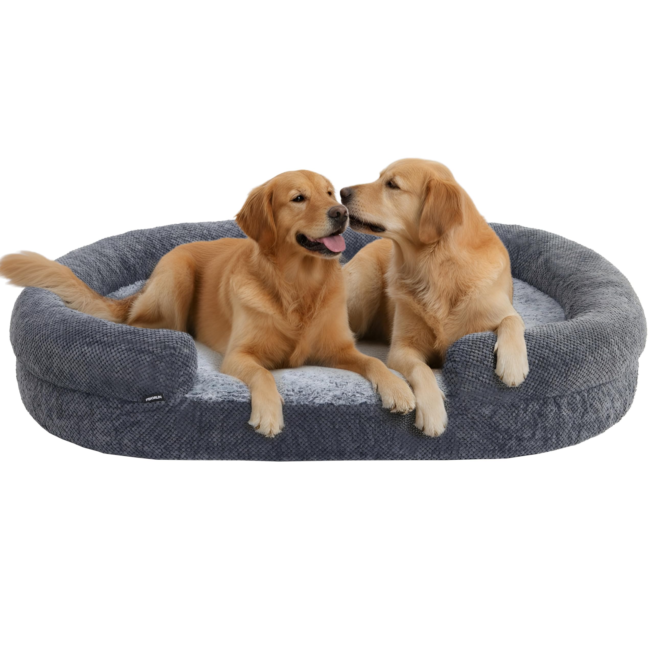 Miorun Bolster Dog Bed, Extra Thick 4.7 Inch Large Orthopedic Dog Bed with Memory Foam, Pet Couch Bed with Supportive Structure, Removable Washable Cover, Durable and Stylish Dog Bed for Large Dogs